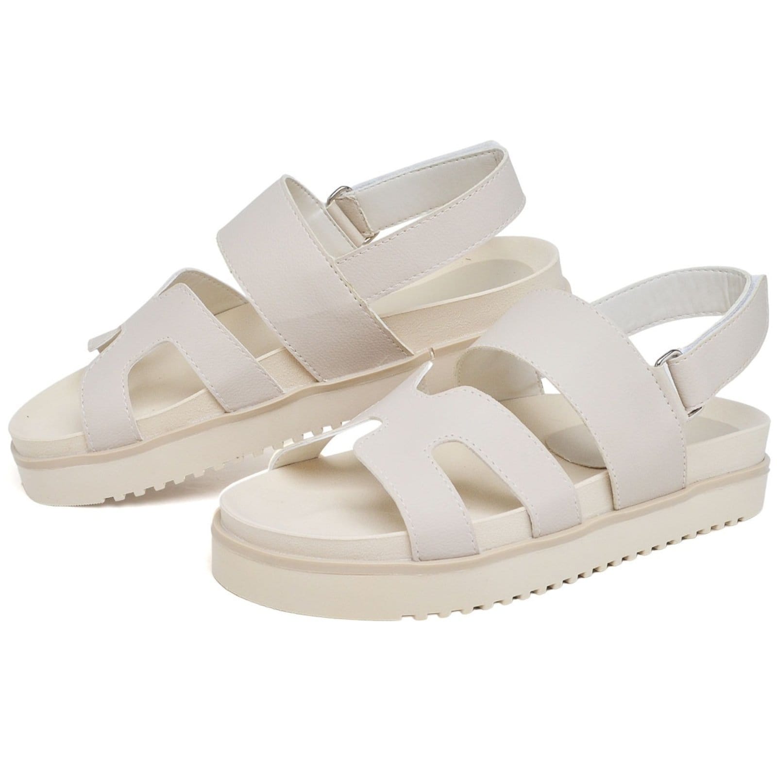 Vista 2 Sandália Papete Feminina DUBUY 2058FG Areia DUBUY bege