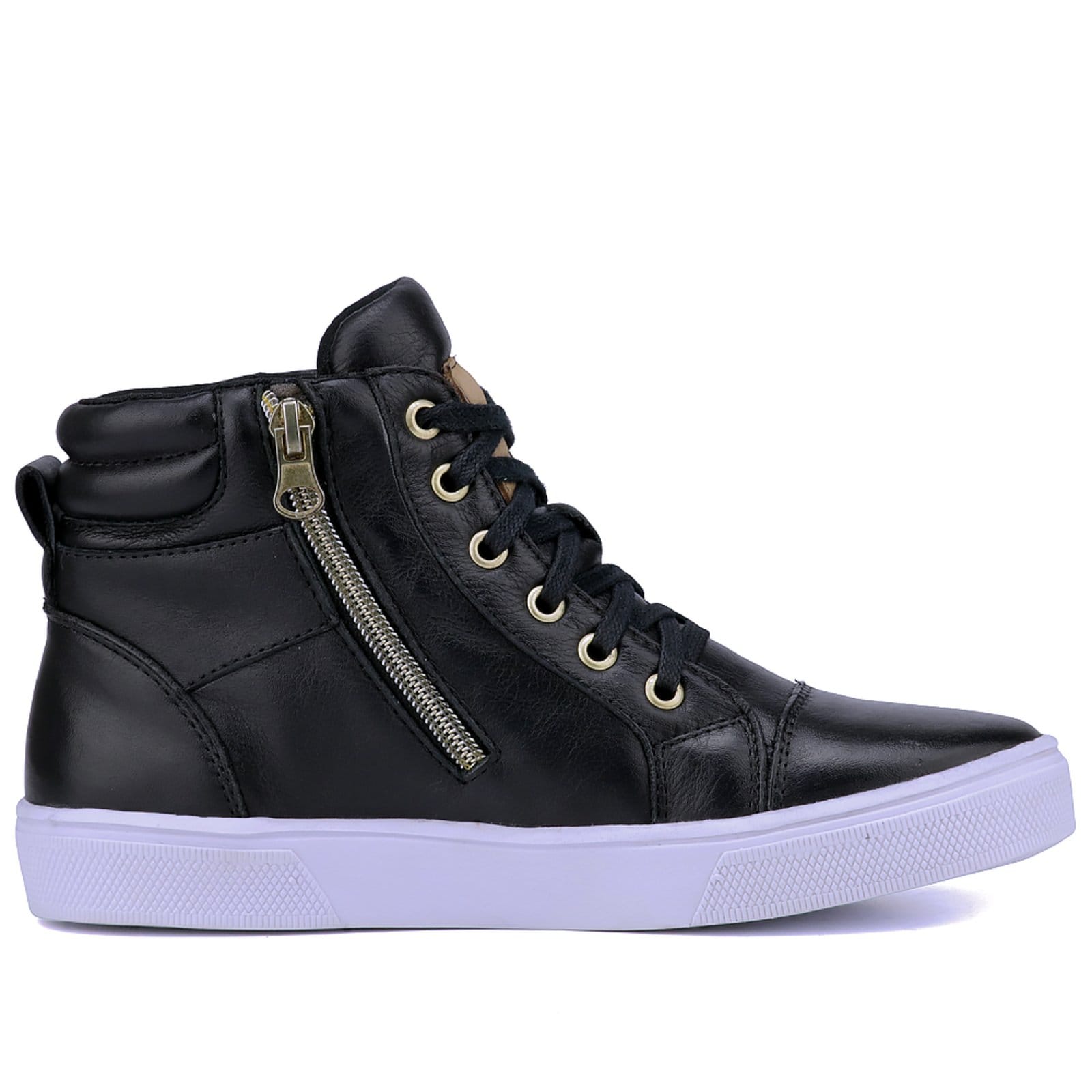 Vista 2 Bota Fitness Mr. Gutt Sneaker de Couro Preta Mr. Gutt preto