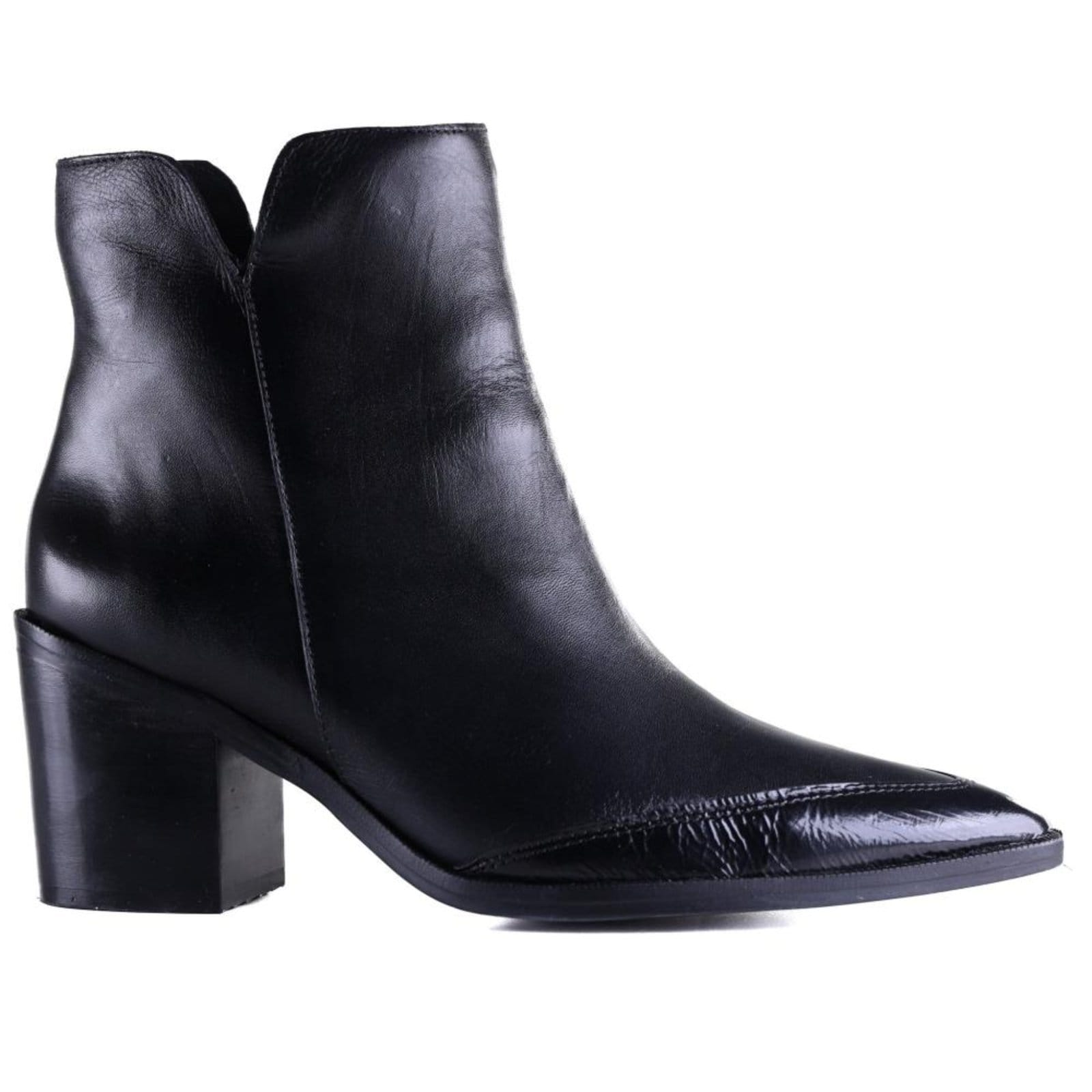 Vista principal Bota Feminina Zariff Cano Curto 431309 Crinkle Preto Zariff incolor