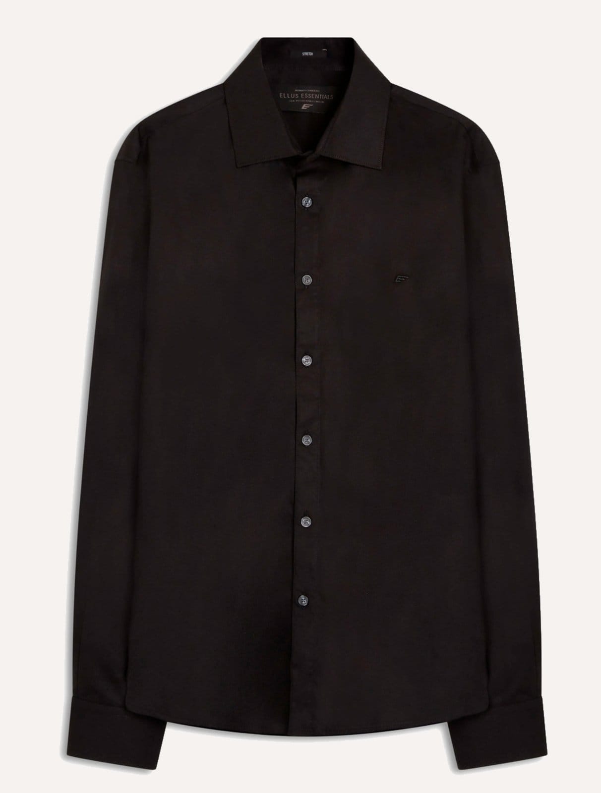 Camisa Ellus Masculina Tricoline LY Classic Italian Preta