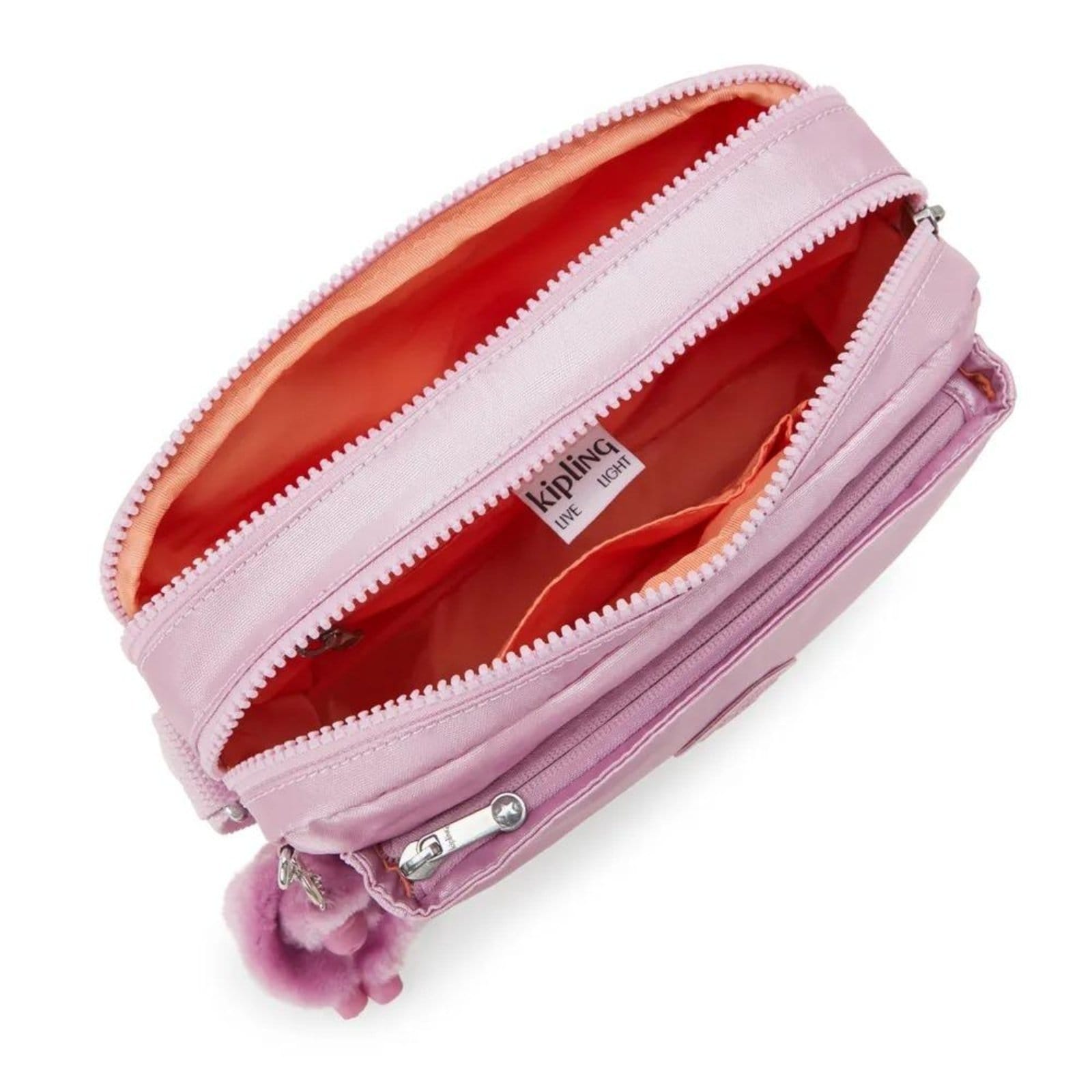 Vista 2 Bolsa Kipling Abanu M Metallic Lilac Kipling rosa metallic