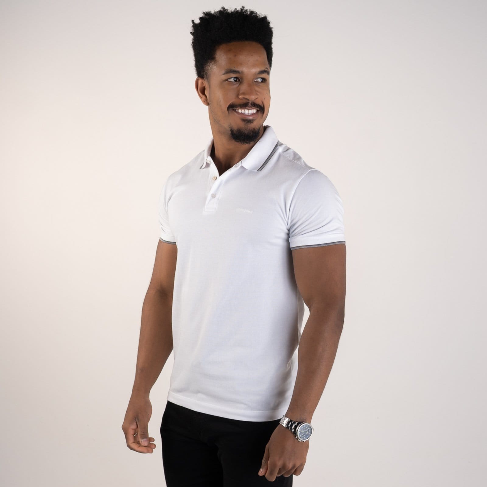 Vista 2 Camisa Polo John John Lines Friso Branca Jonh John branco