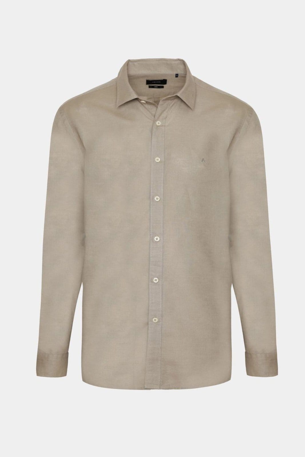 Camisa Aramis Aramis Manga Longa Regular Linho Caqui