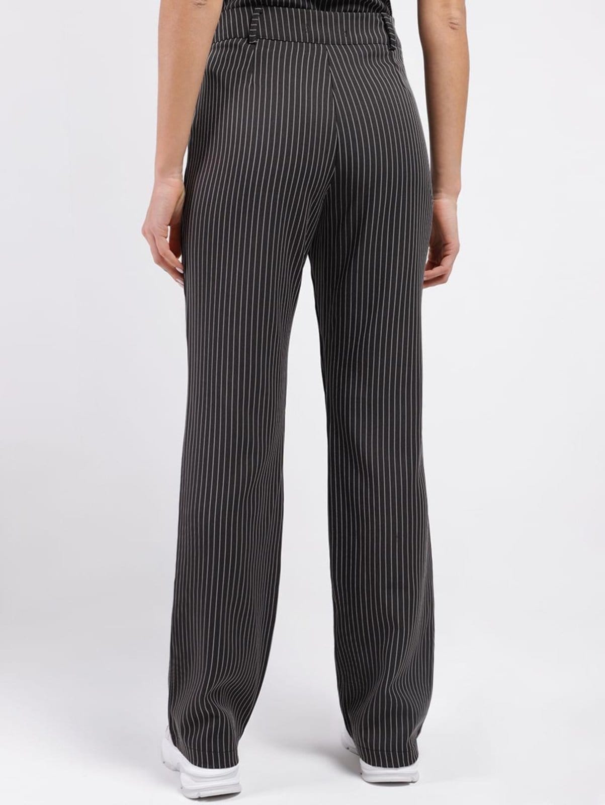 Vista 2 Calça Reta Risca de Giz Autentique Feminina Autentique preto