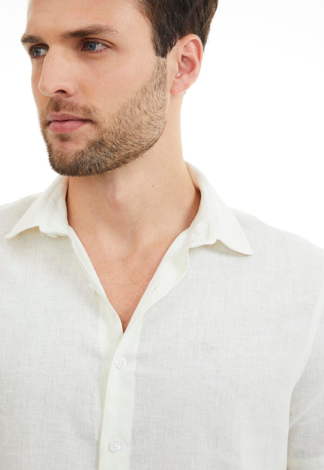 Camisa Linho Slim Traymon - Off White - Gg