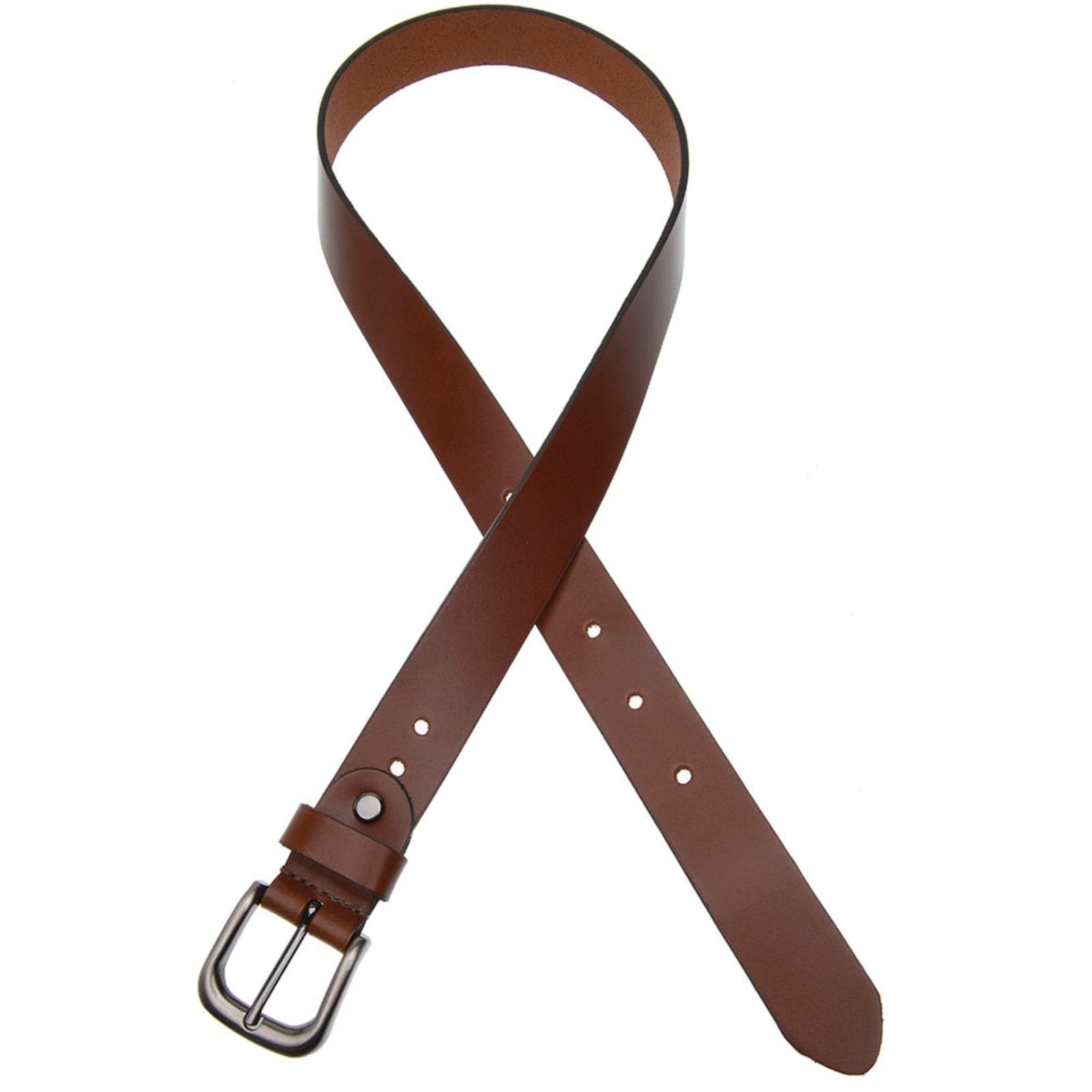 Vista 2 Cinto Feminino em Couro GP 26 com fivela grafite na cor Conhaque USEPELLE marrom