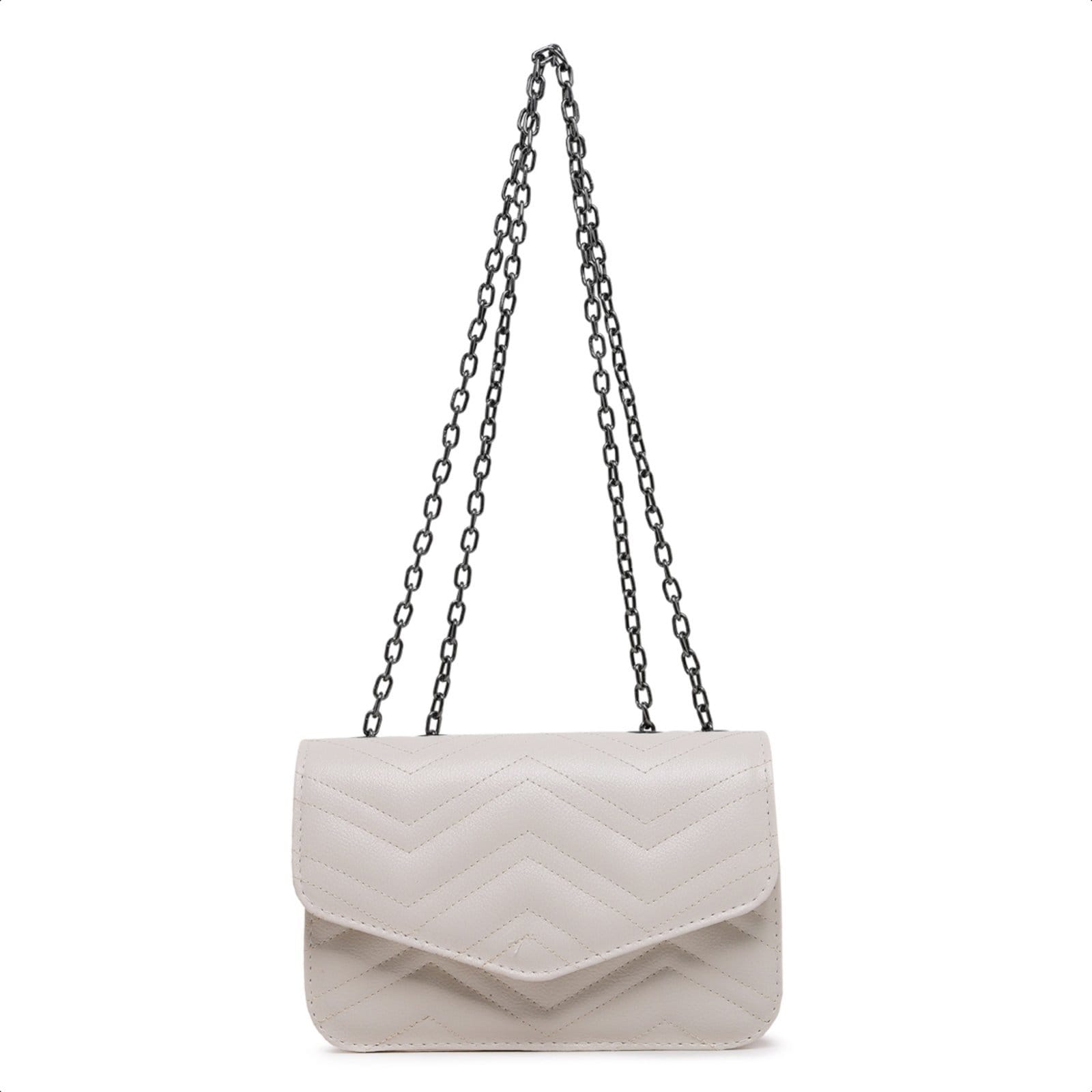 Vista 2 Bolsa Feminina Clutch De Ombro De Mao Alça Corrente Carmelo Shoes Casamento Festa Madrinha Pequena CARMELO SHOES bege