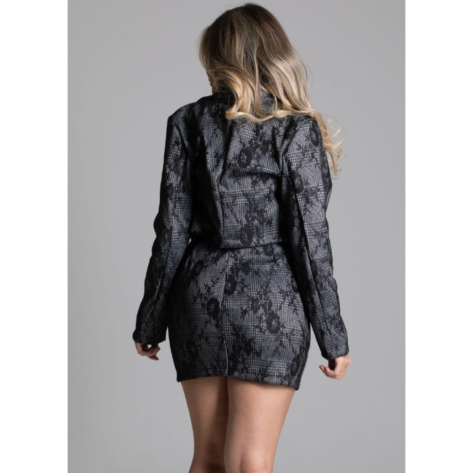 Vista 2 Sawary Fashion Saia Lápis Jacquard Sawary Fashion cinza