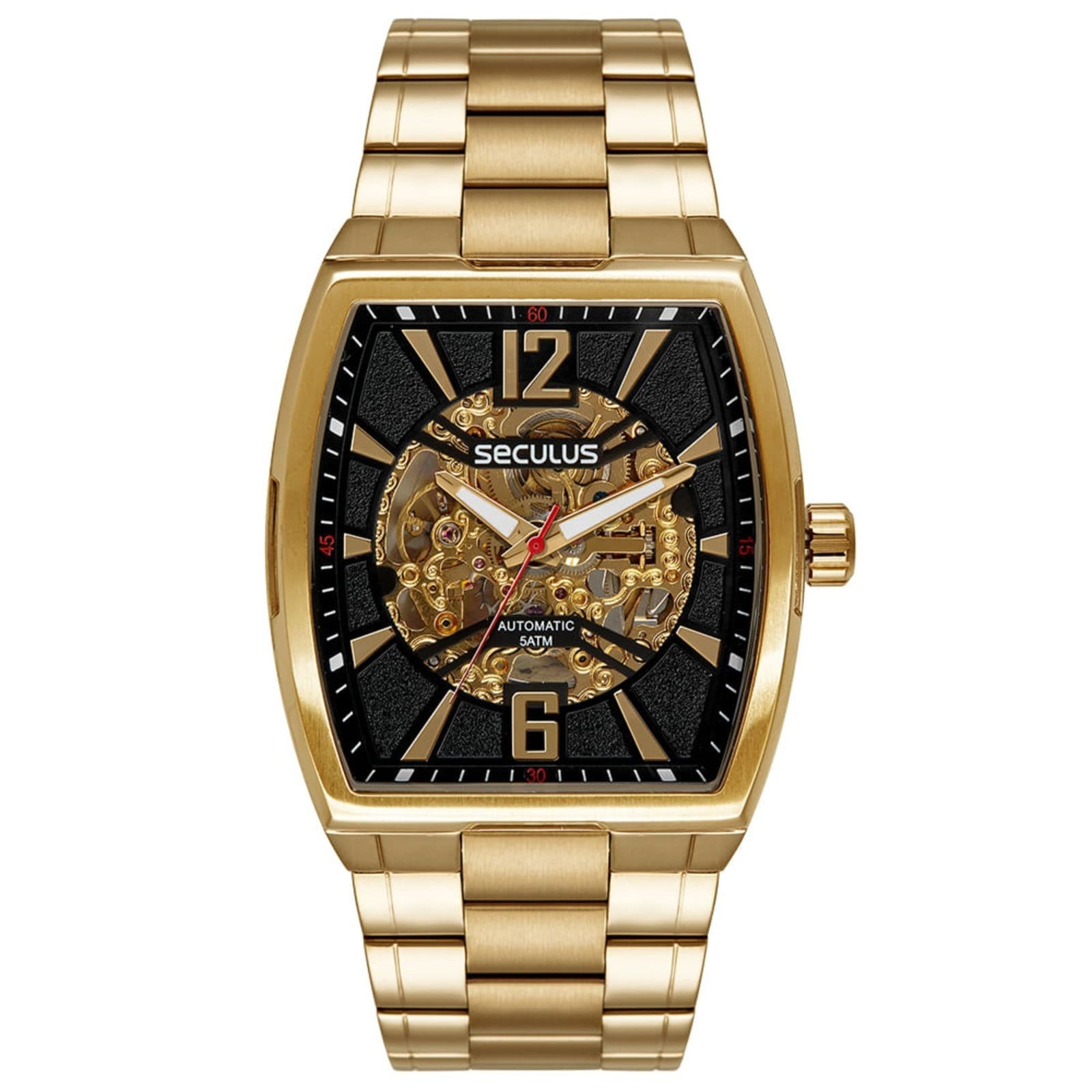 Relógio Masculino Automático Aço Vidro Abaulado