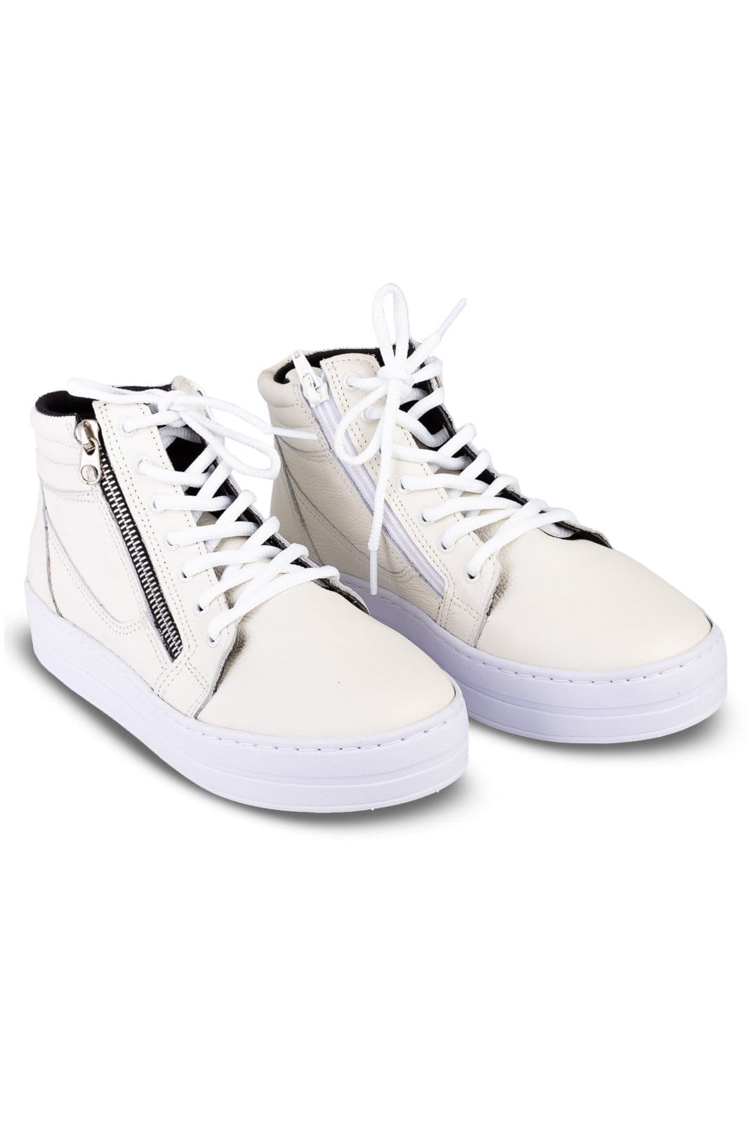 Vista 2 Tênis Andrea Vinci de couro com cadarço 6963 - Off-white Andrea Vinci off-white white