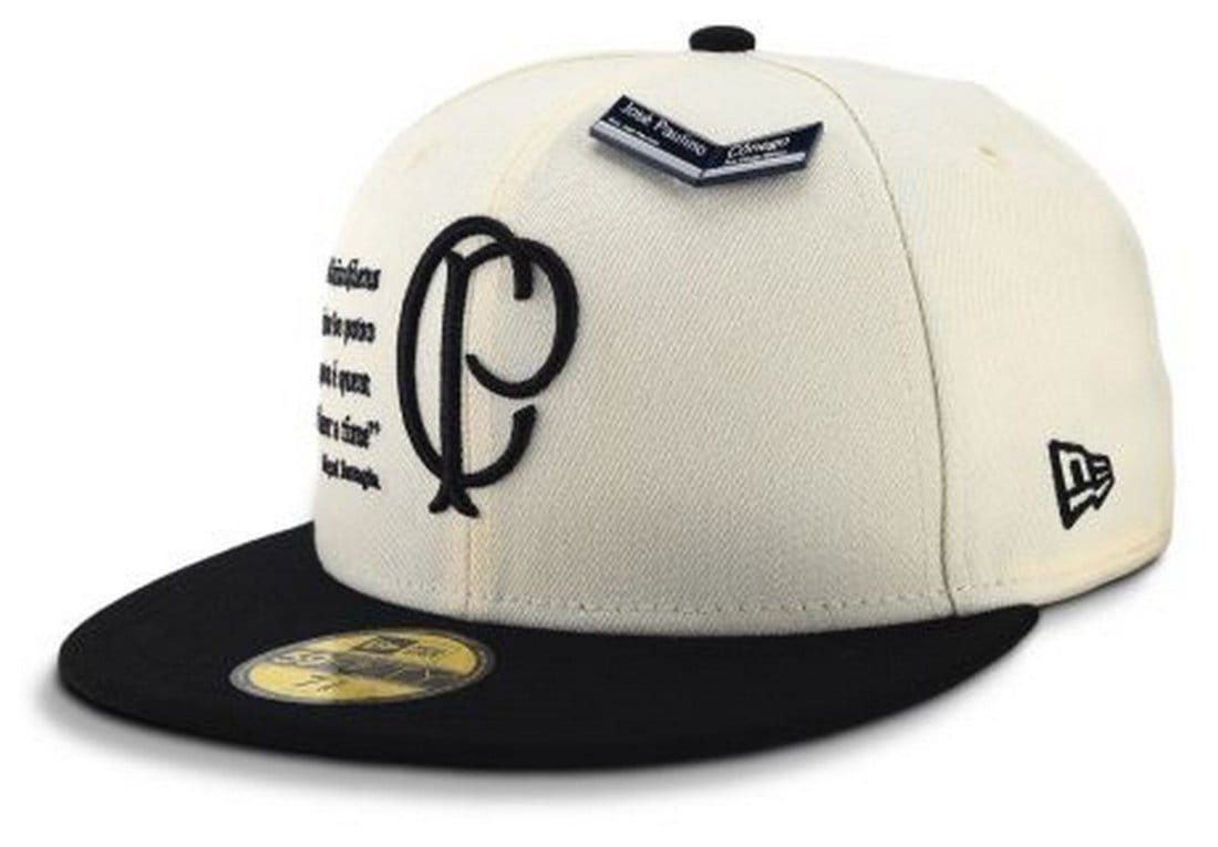 Boné New Era 59fifty Corinthians Aba Reta Fitted Off White