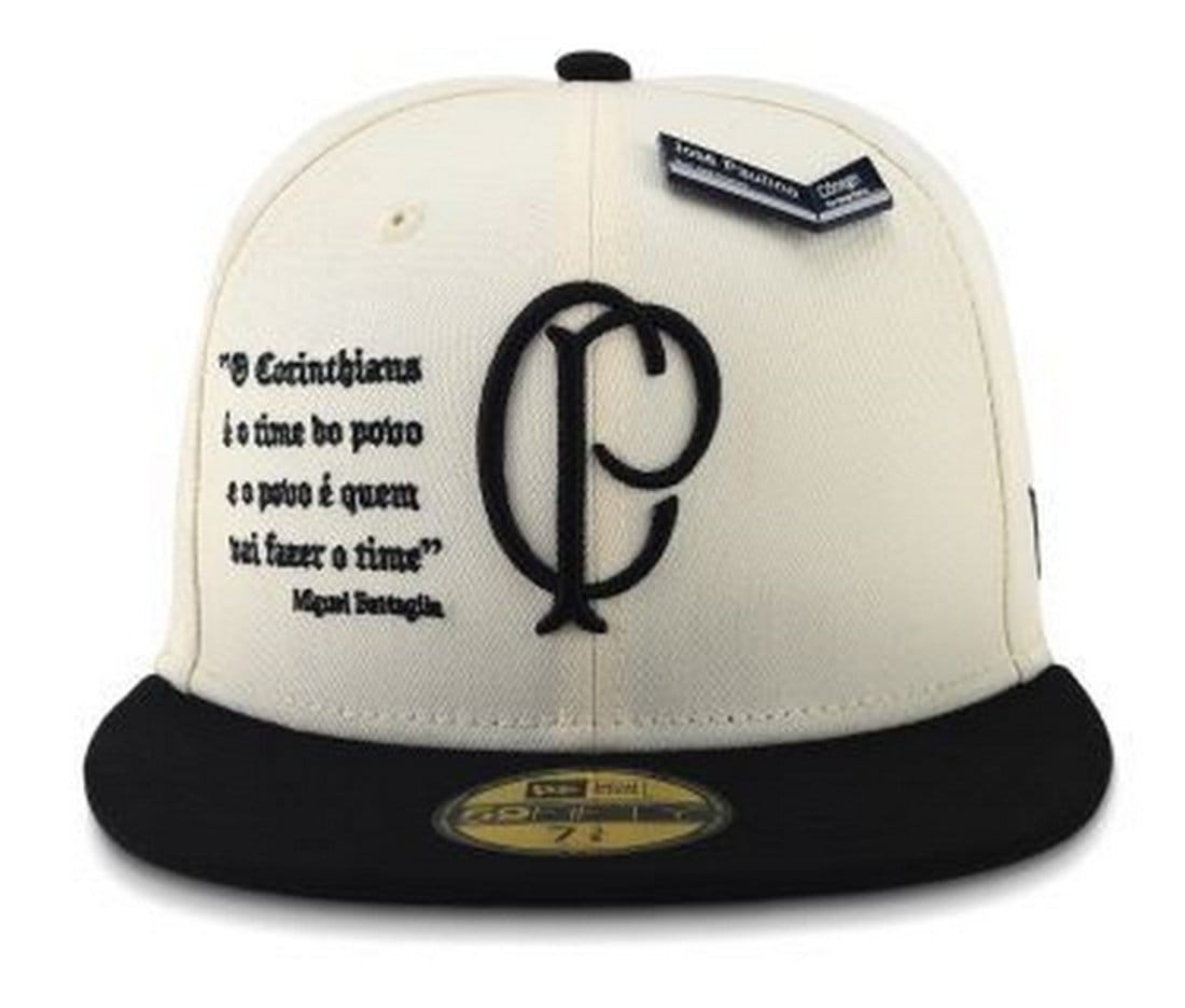 Vista 2 Boné New Era 59fifty Corinthians Aba Reta Fitted Off White new era off-white white