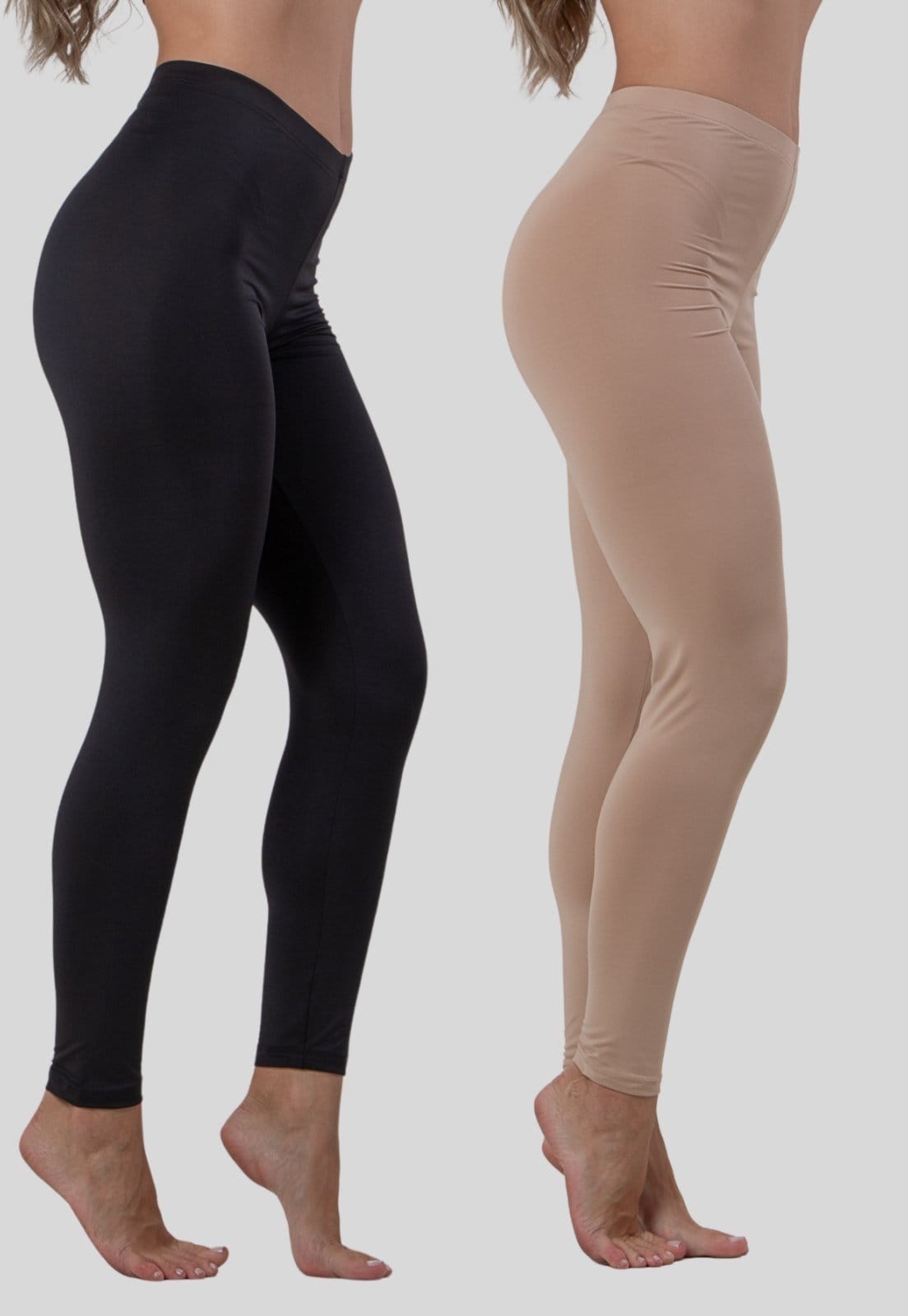 Vista 2 Kit 2 Calças Anágua Segunda Pele e Diluxo bege/preto