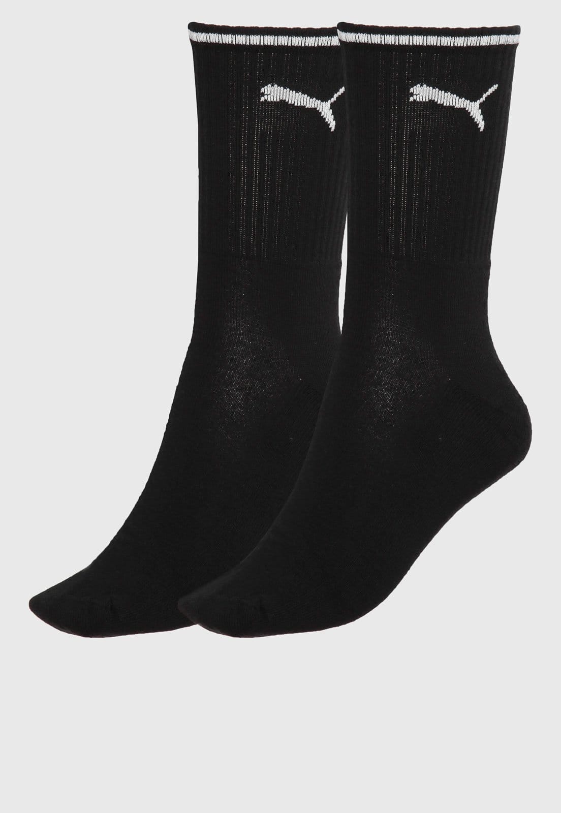 Meia Puma Cano Médio Logo Preta