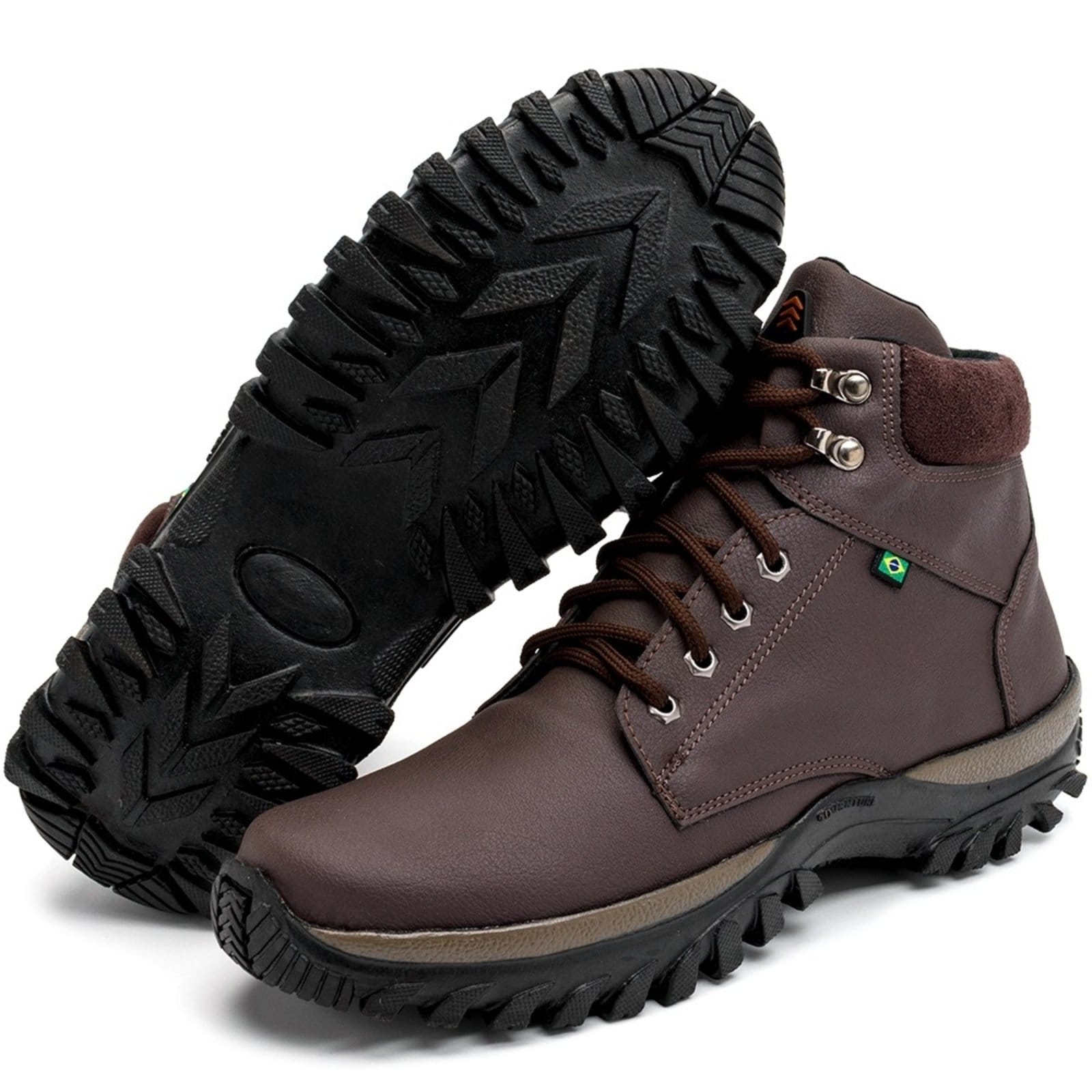 Vista 2 Tenis Feminino Bota Segurança Do Trabalho Coturno Café Lavini Shoes marrom