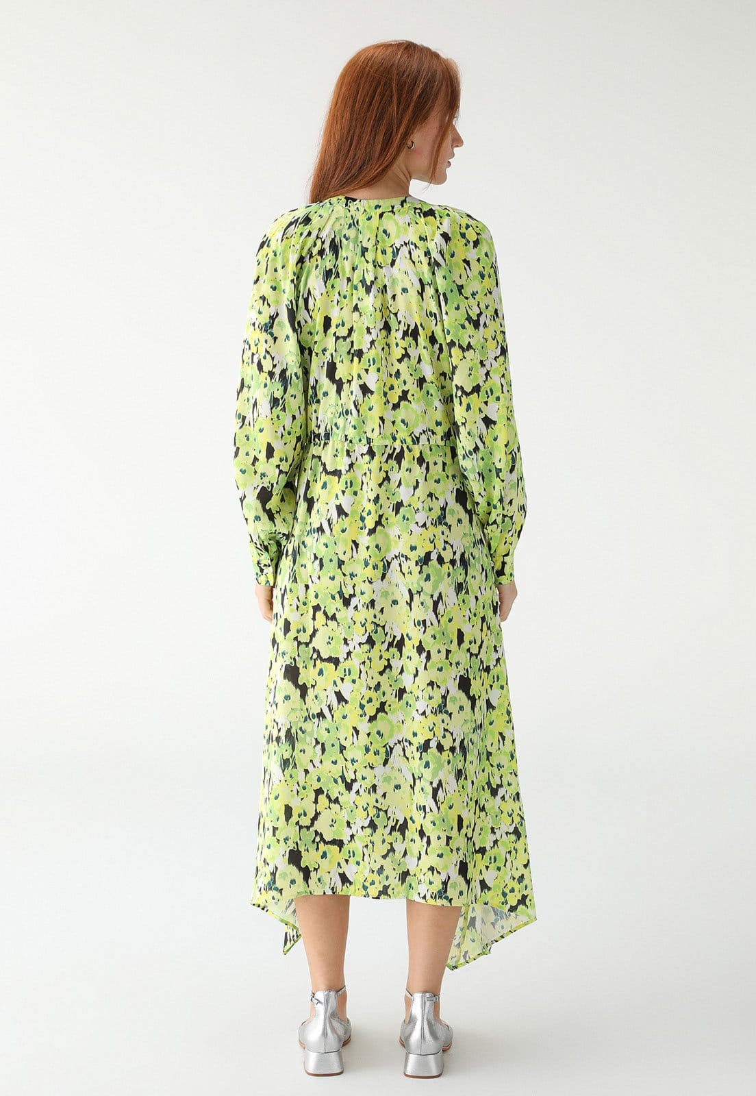 Vista 2 Vestido TOPSHOP Midi Barra Assimétrica Topshop verde