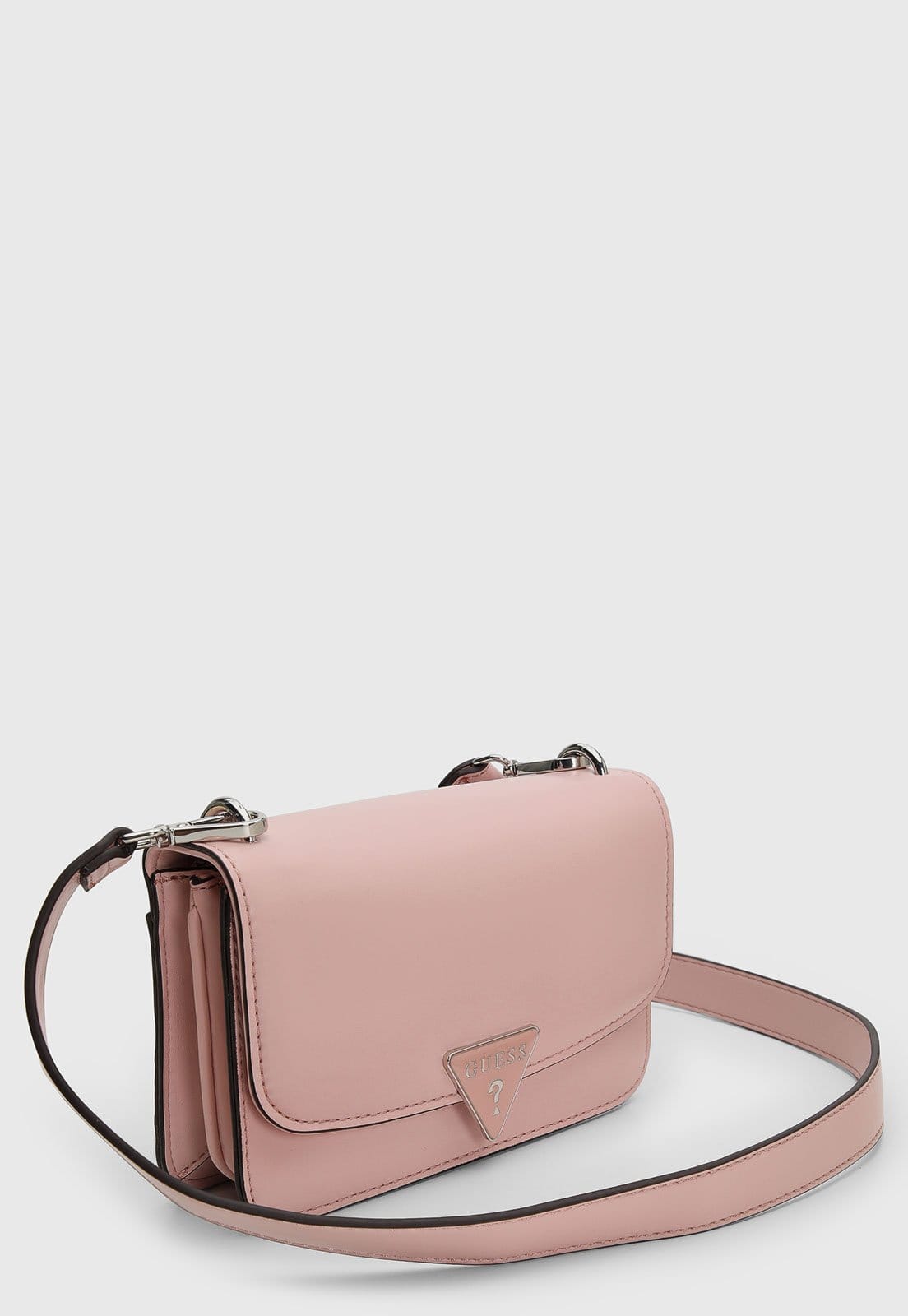 Vista 2 Bolsa Feminina Guess Pequena Alça Ajustável Claro Guess rosa