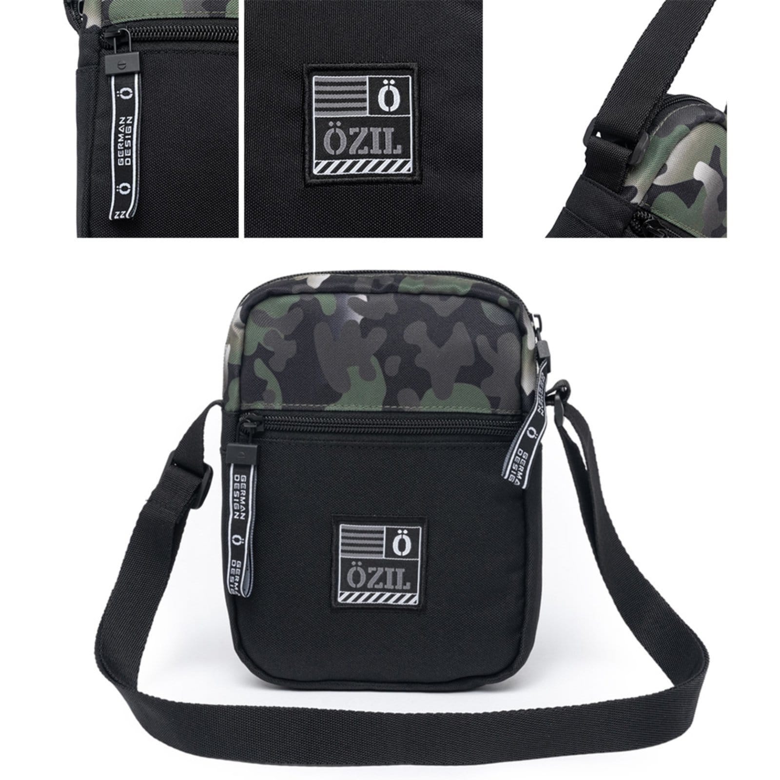 Vista 2 Shoulder Bag Militar Bolsa Transversal Casual Passeio Ozil preto