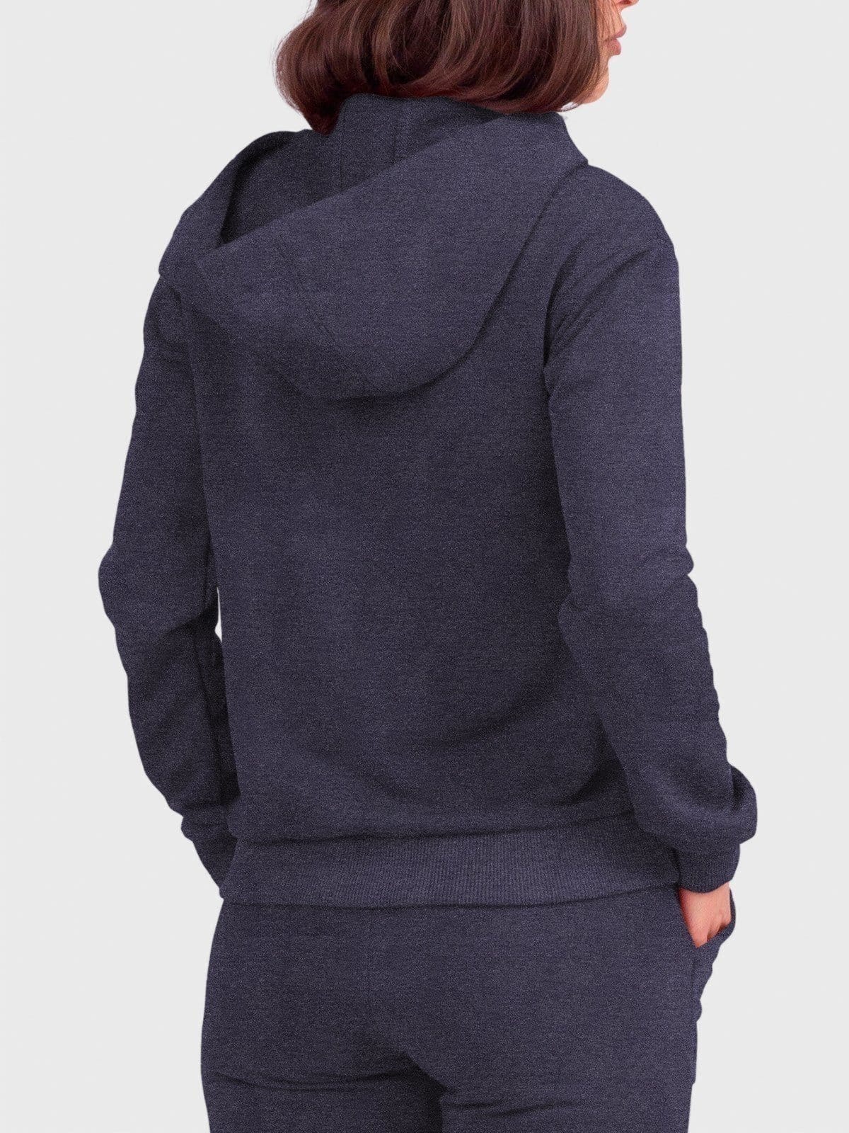 Vista 2 Blusa de Frio Moletom Feminino Flanelado Benellys Liso Canguru Chumbo Benellys grafite