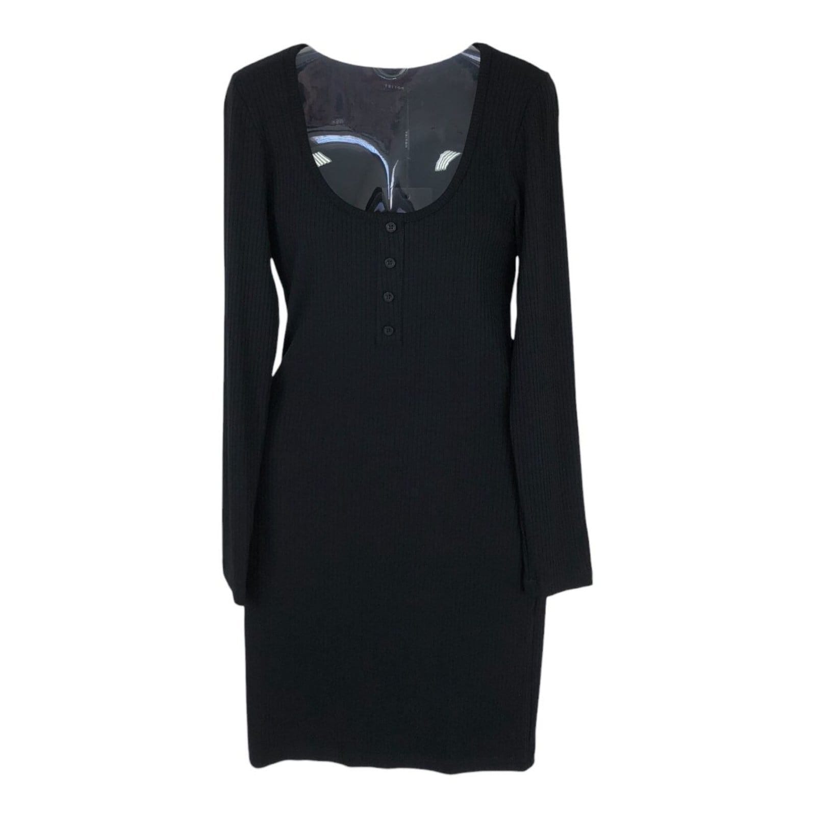 Vestido Canelado Manga Longa Triton