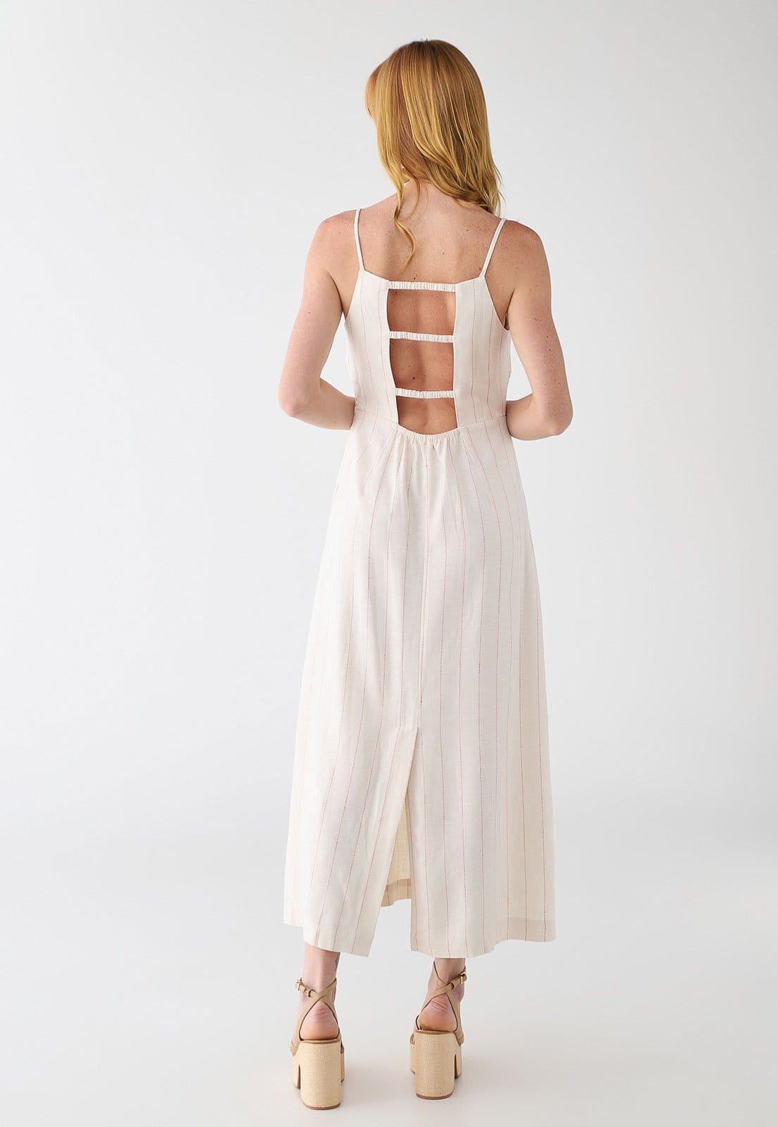 Vista 2 Vestido Feminino Cantão Linho Listra Pulsar Off-White Cantão off-white white