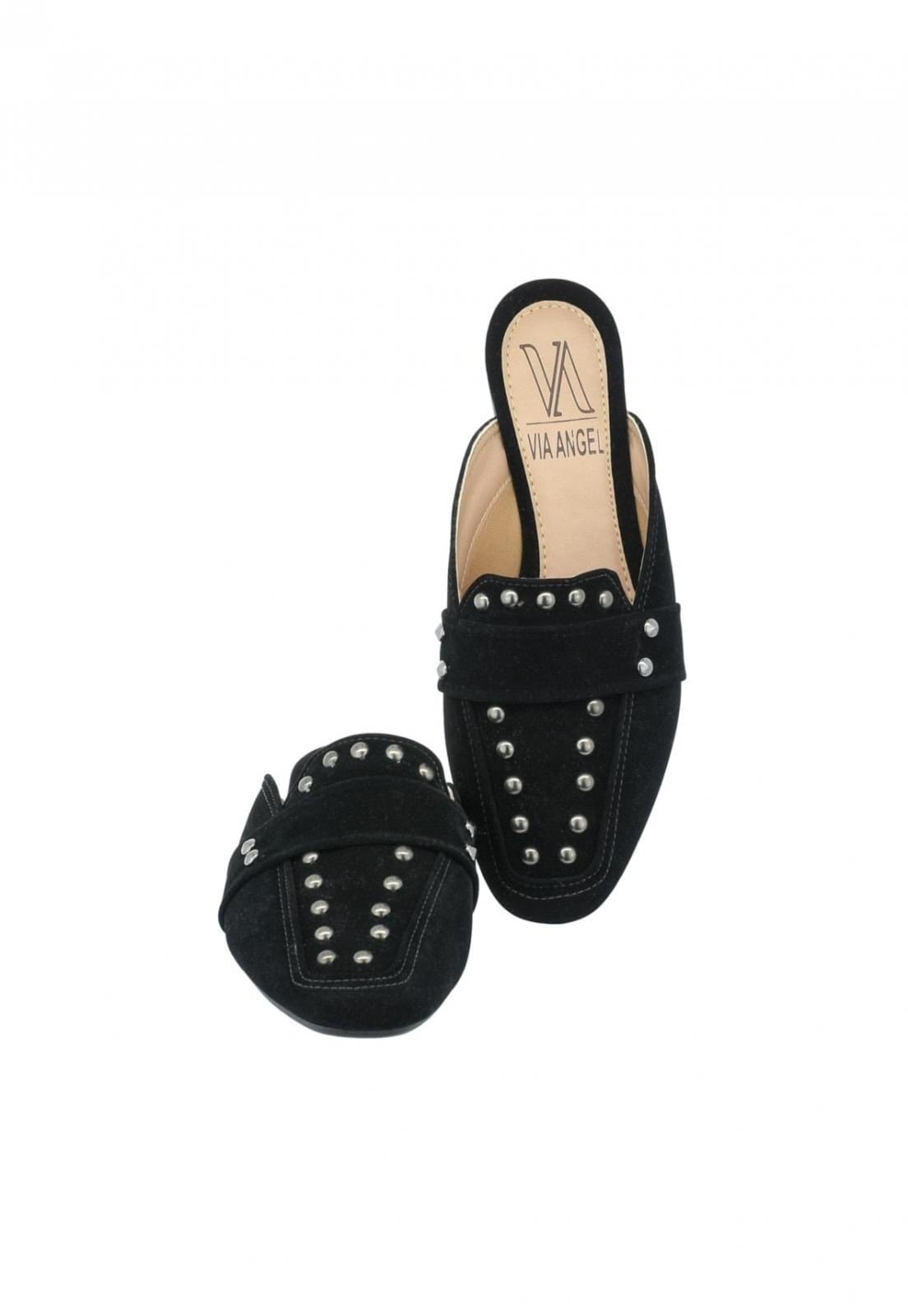 Mule Feminino Bico Quadrado Sapatilha Confortavel Via Angel 4401