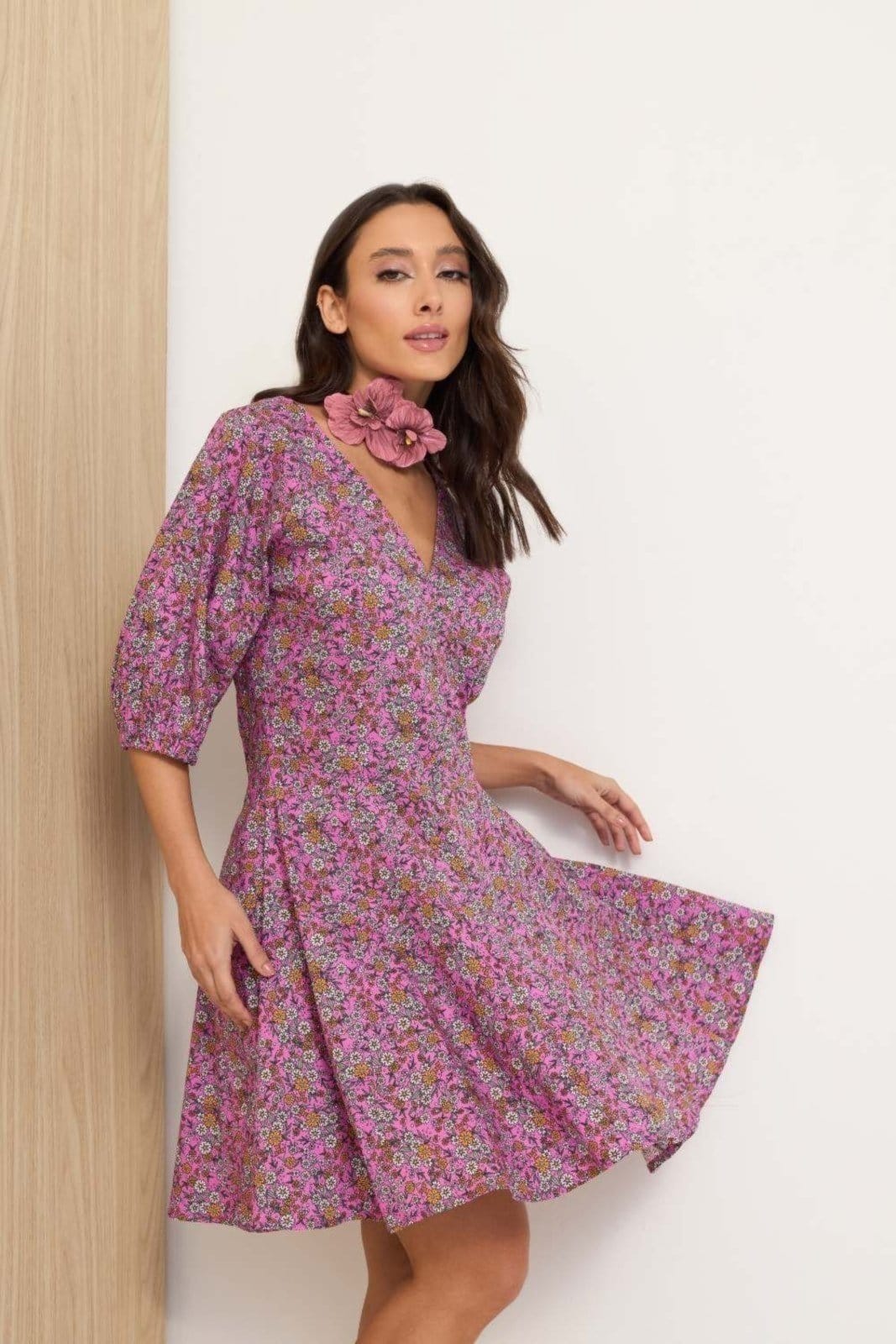 Vista 2 Vestido Vanibele Rosa Vanibele floral/rosa rosa