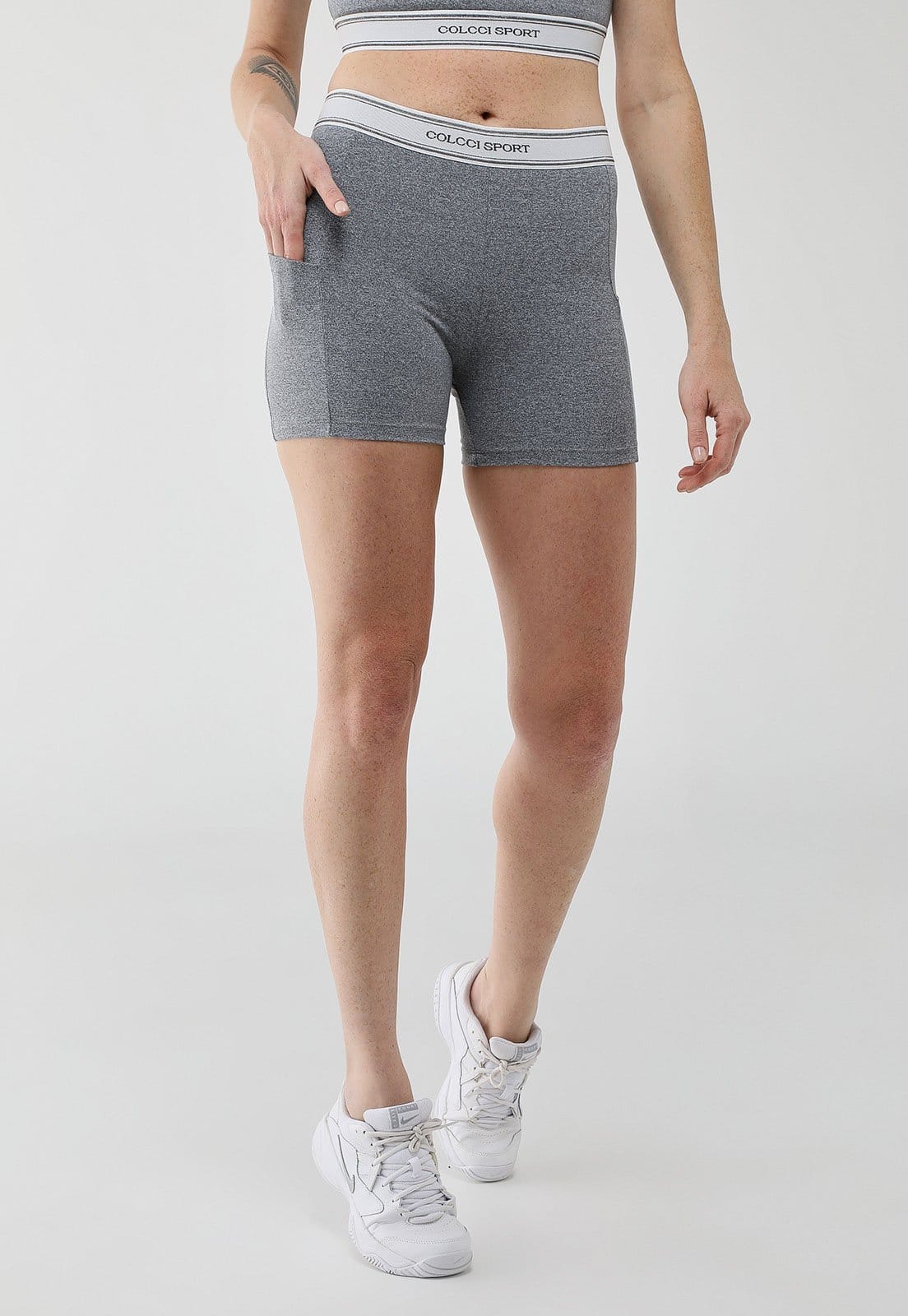 Bermuda Feminina Colcci Sport Cintura Alta Mescla