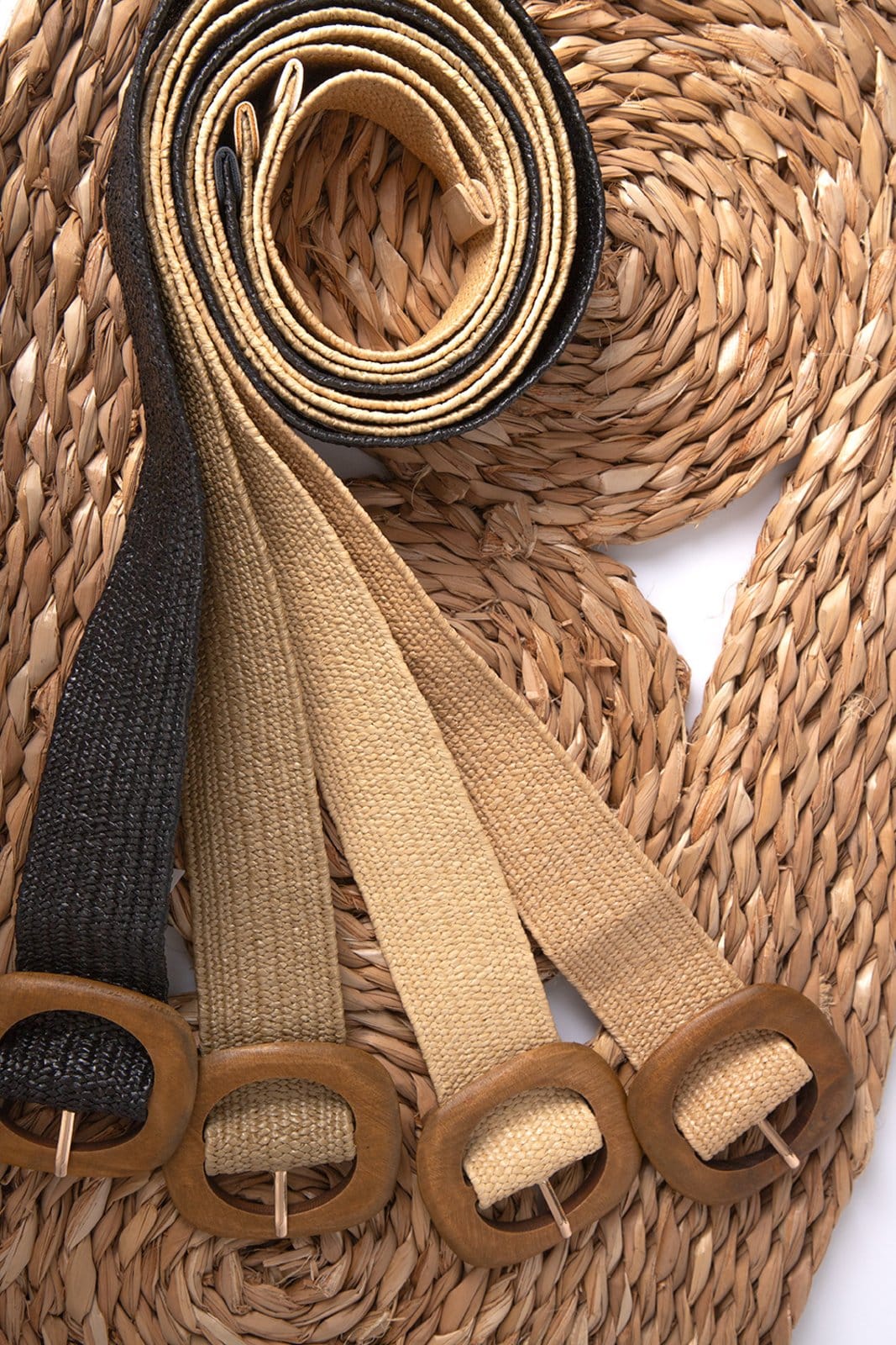 Cinto Cabanafree de palha natural com fivela em madeira Bege - 2