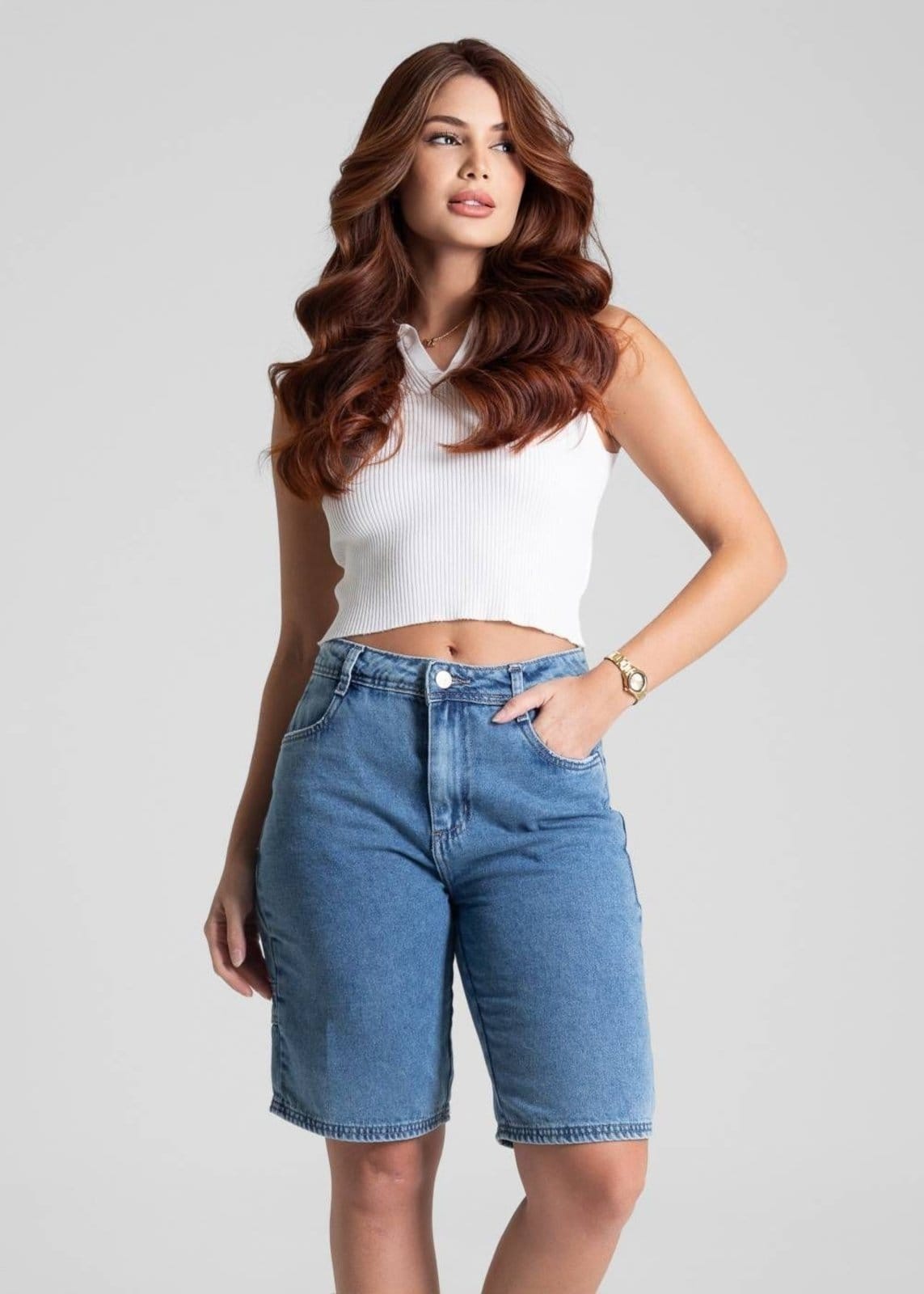 Vista 2 Bermuda Jeans Sawary - 282202 Sawary azul