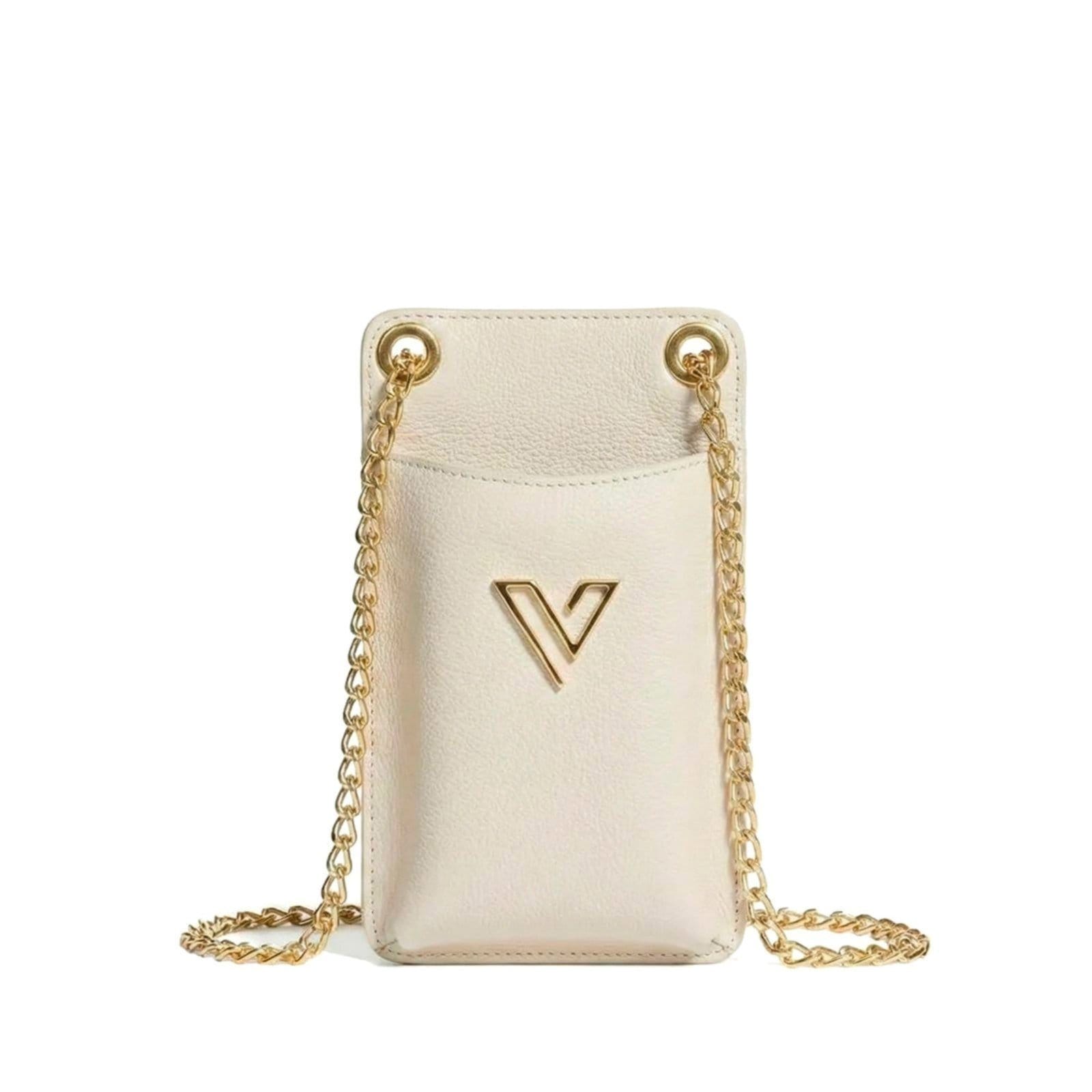 Porta Celular Vittal Kátia em Couro Legitimo OffWhite Funcional Elegante