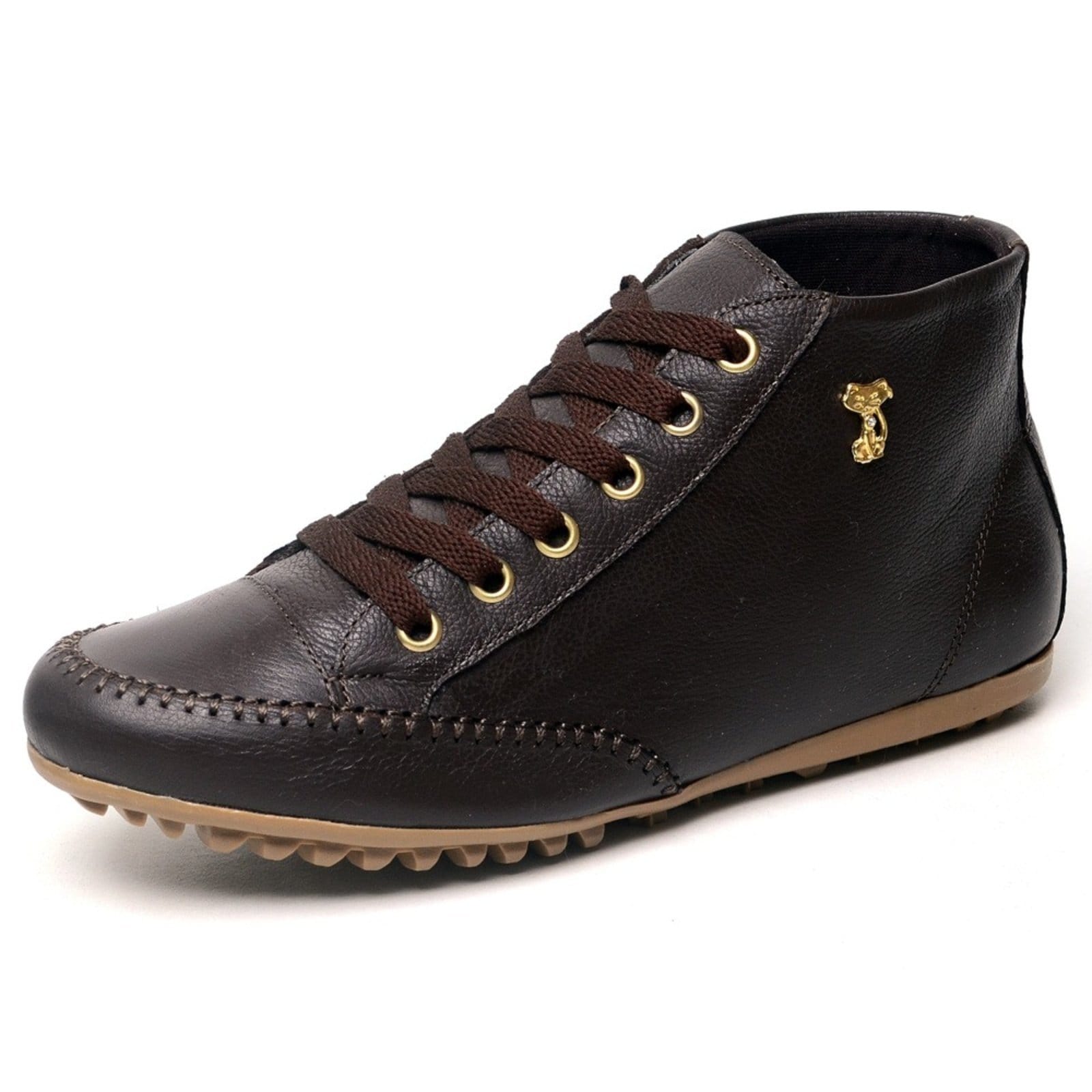 Vista 2 Bota Feminina Cano Curto Sem Salto Confortável Café ROMEU E JULIETA SHOES marrom