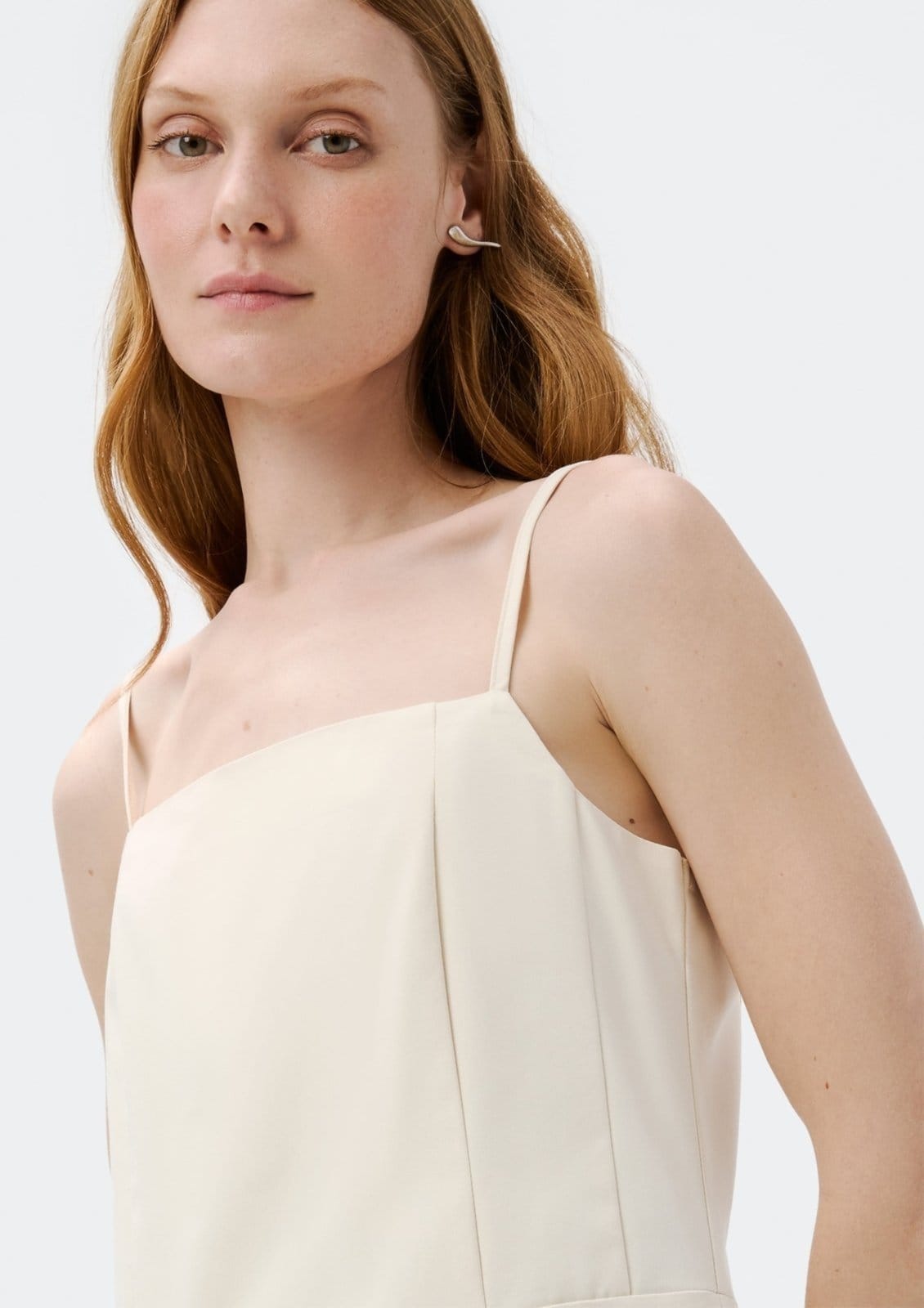 Vista 2 Vestido Curto Com Lapelas Hering bege