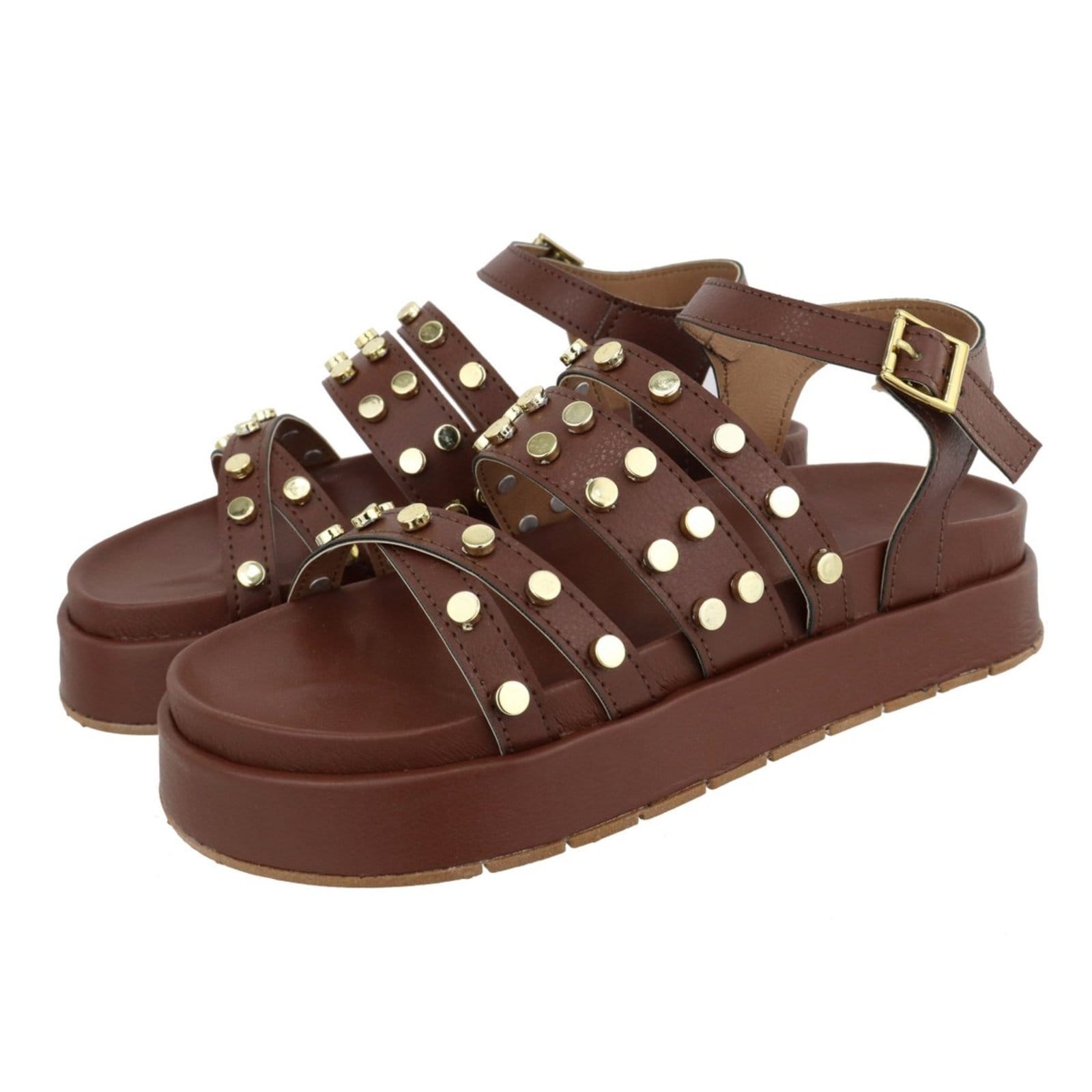 Sandália Papete Feminina Plataforma Sola Alta Bolinhas