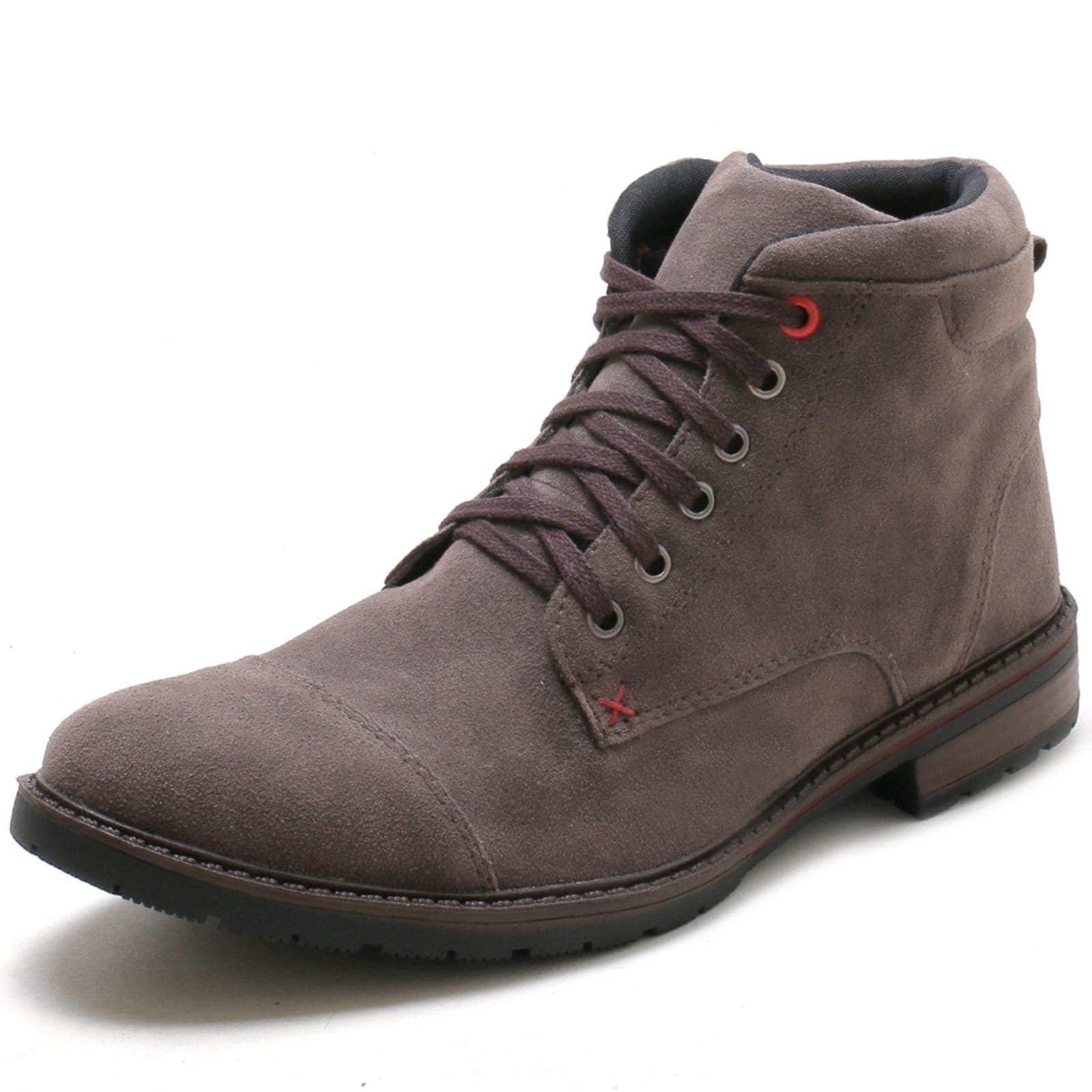 Vista 2 Kit 2 Pares Bota Masculina Bredeni Confortavel Coturno Estilo Casual Cinza Preta BREDENI multicolorido