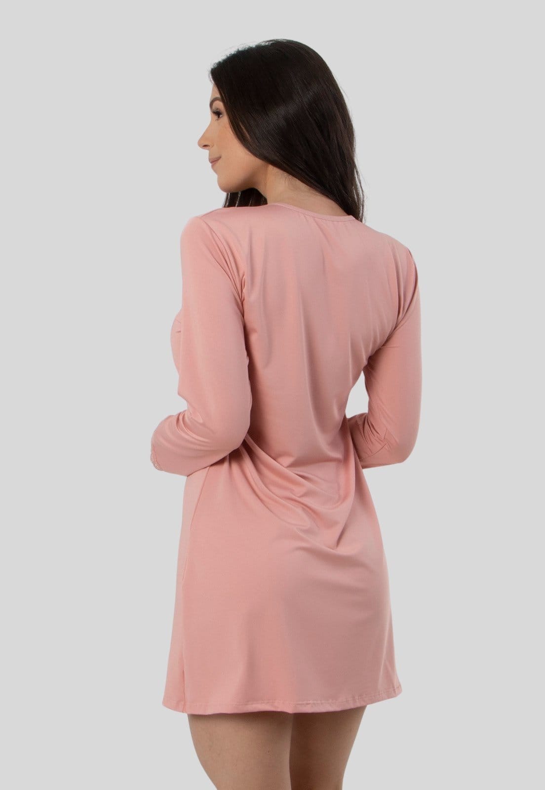 Vista 2 Camisola Diluxo Manga Longa liganete Rosa Diluxo preto rosa