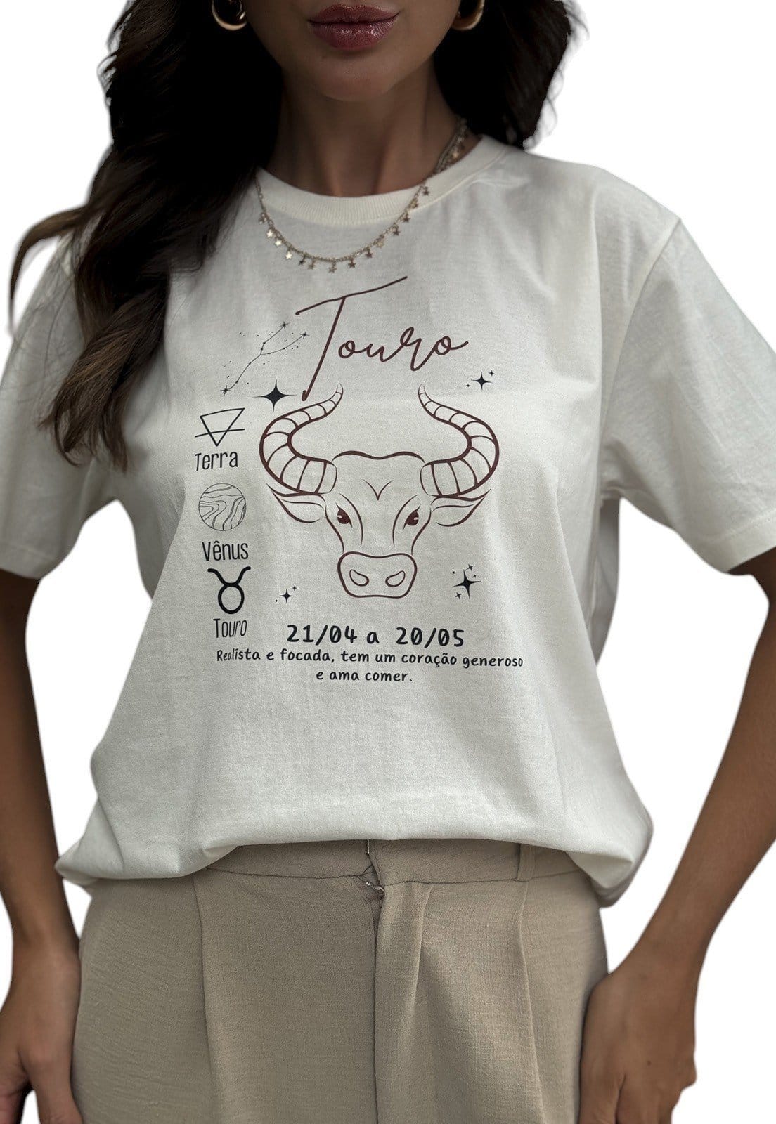 Vista 2 Camiseta Cianitas Off Estampa Signo Touro Cianitas off-white