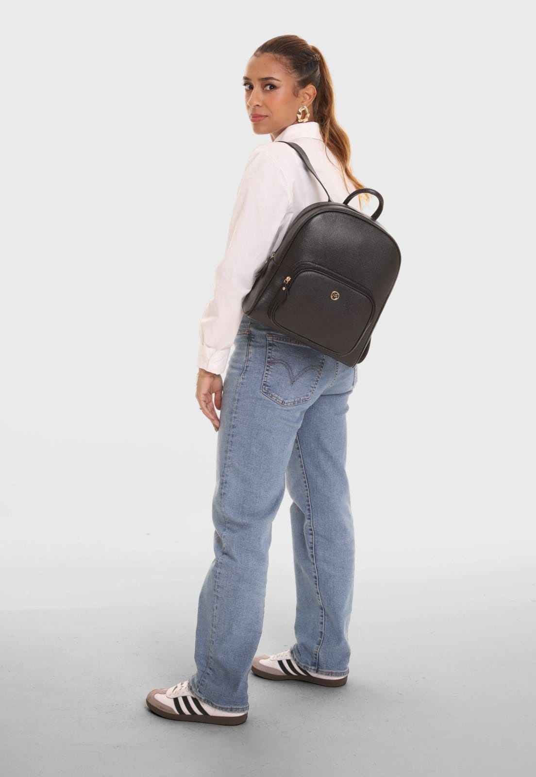 Mochila Couro Mariart 6601MRT Preta