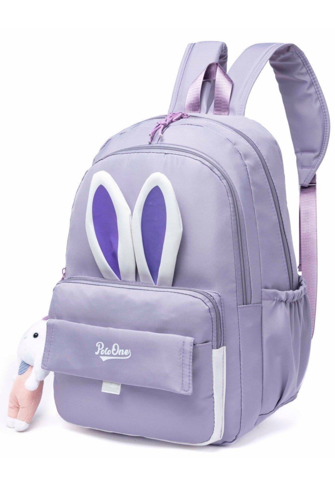 Vista 2 Mochila Polo One Feminina Juvenil Escolar Reforçada Chaveiro Polo One lilás