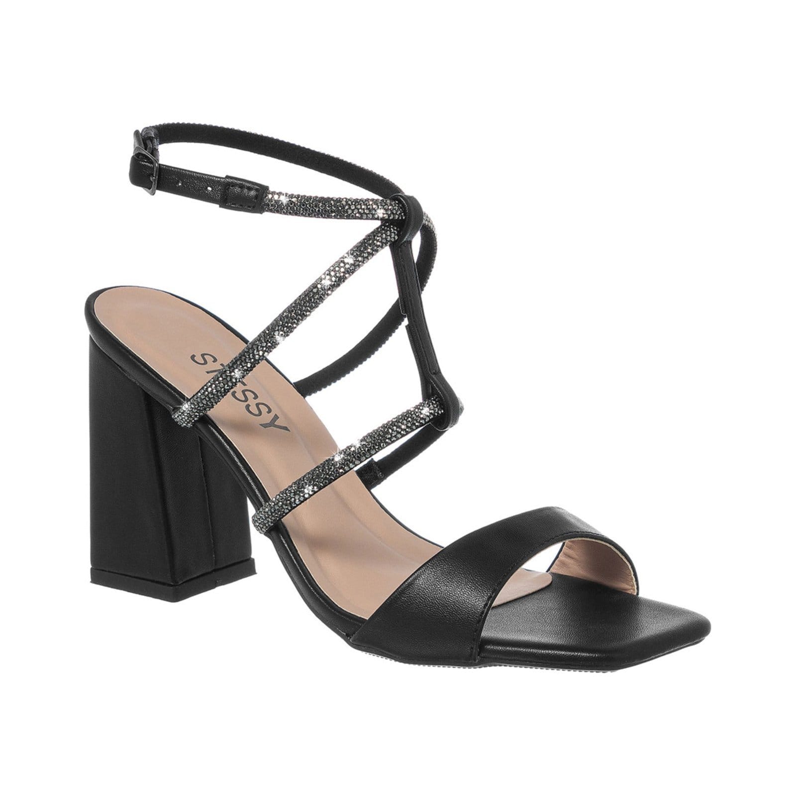 Vista 2 Sandália Feminina Stessy Shoes Brilho Casual Festa Confortável Original Stessy Shoes preto