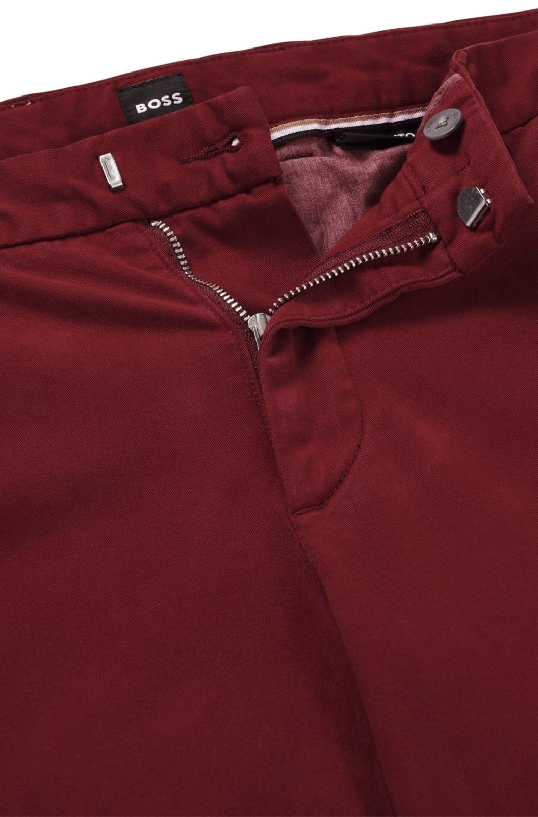 Vista 2 Calças Chino Slim-Fit Em Gabardine De Algodão Stretch Vermelha Boss vermelho