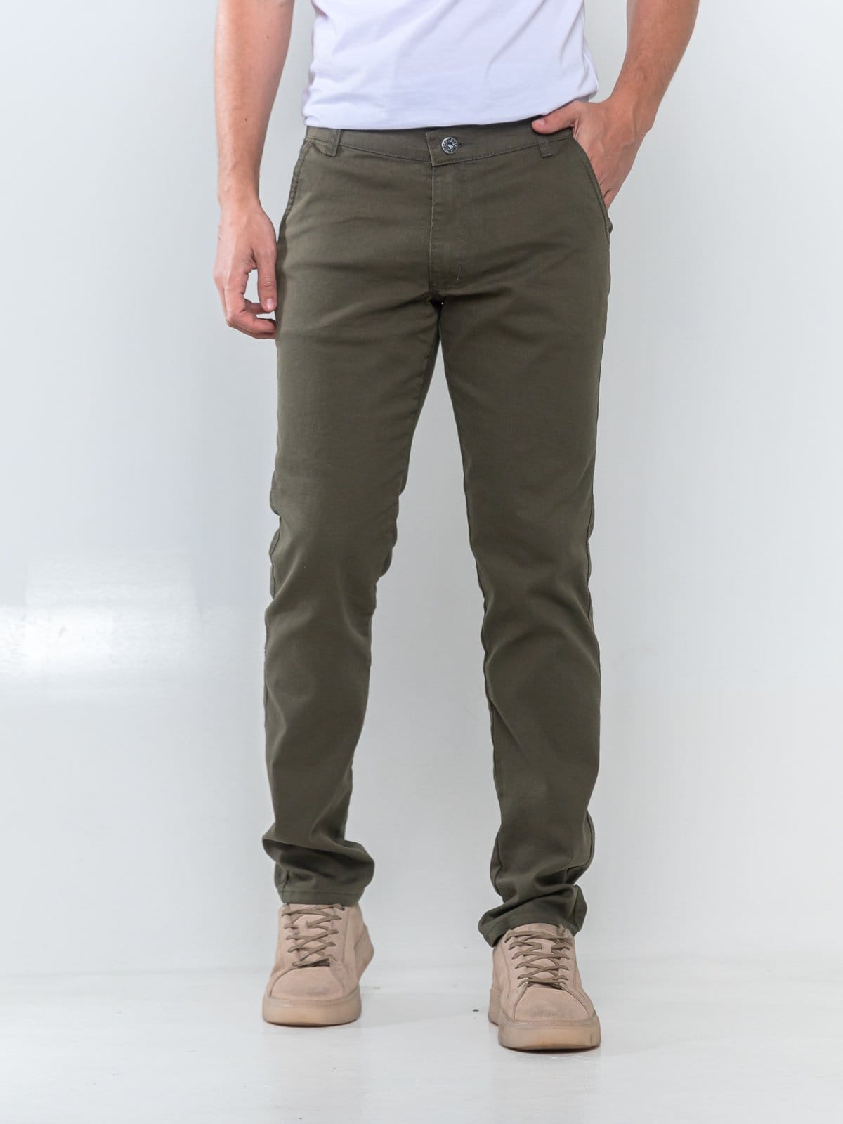Calça Sarja Masculina Kovali Skinny Com Elastano Moderna Confortável Para O Dia A Dia Verde