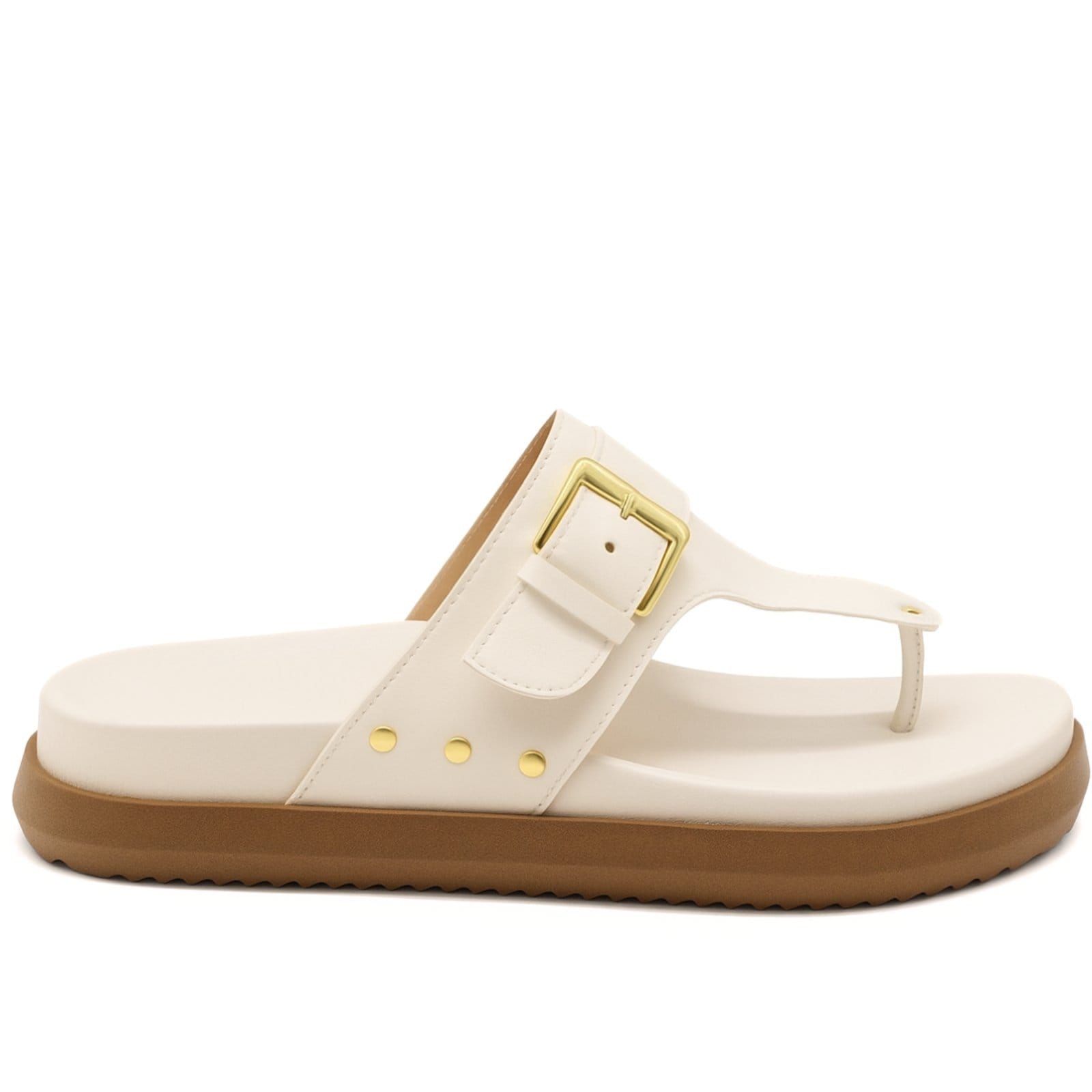 Vista 2 Papete Feminina Flatform de Dedo Casual Fachetada Off White 002 Sete Sales off-white white