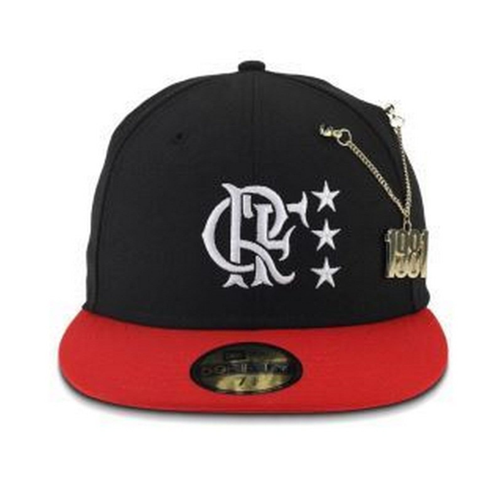 Vista 2 Boné New Era 59FIFTY Flamengo 1981 Black CRF Futebol Preto new era preto black