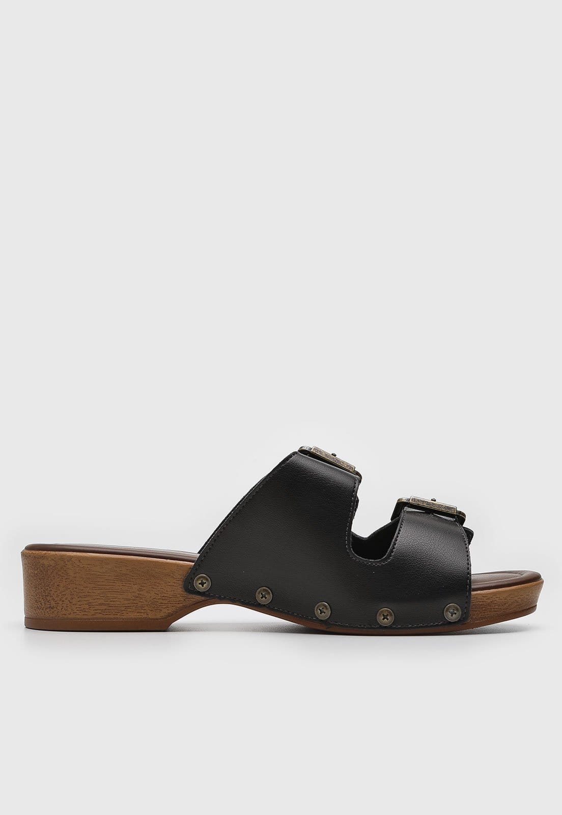 Vista 2 Sandália Beira Rio Tiras Fivela Salto Médio Preta BEIRA RIO preto