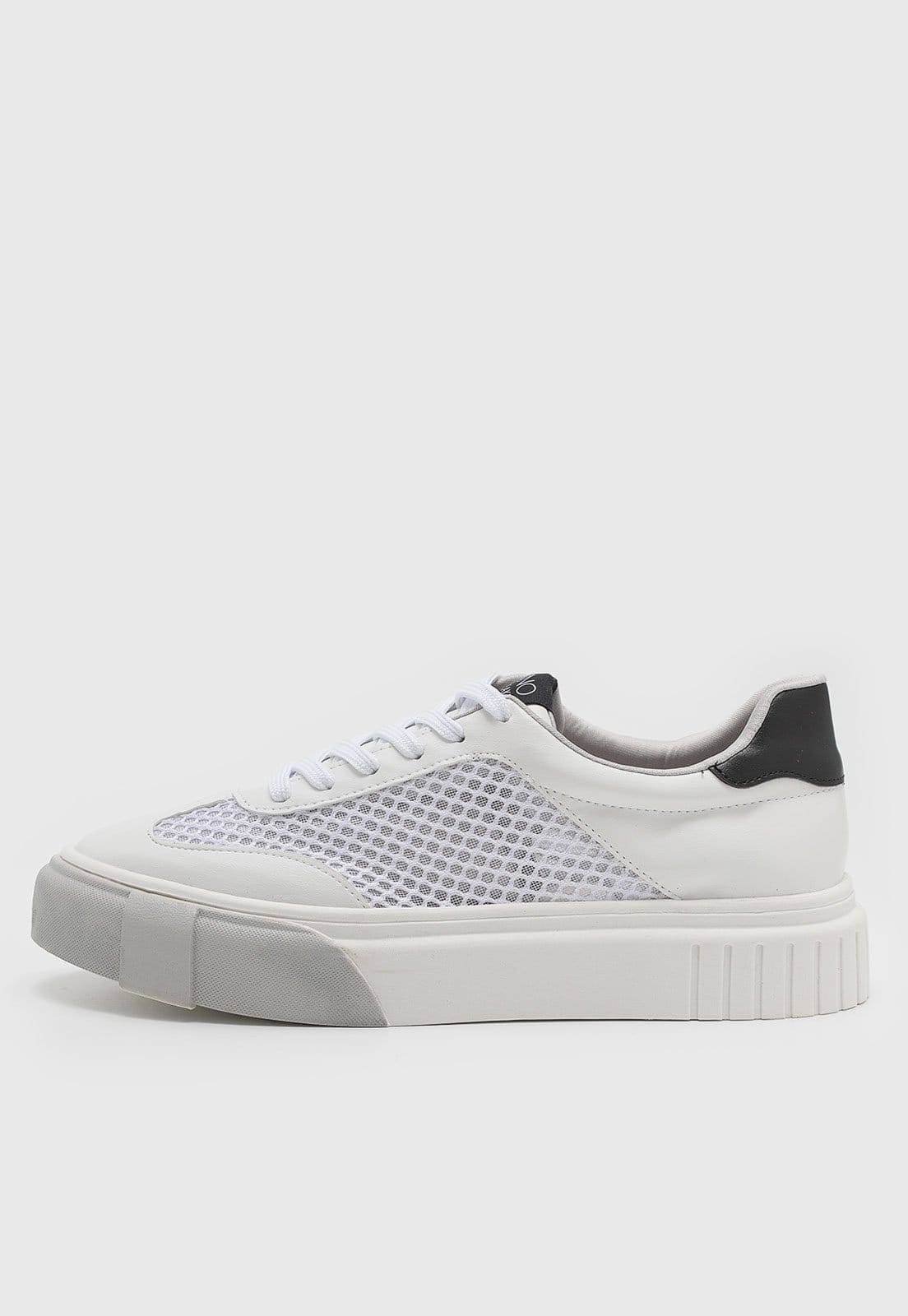 Tênis Feminino VIA UNO Detalhe Tela e Preto