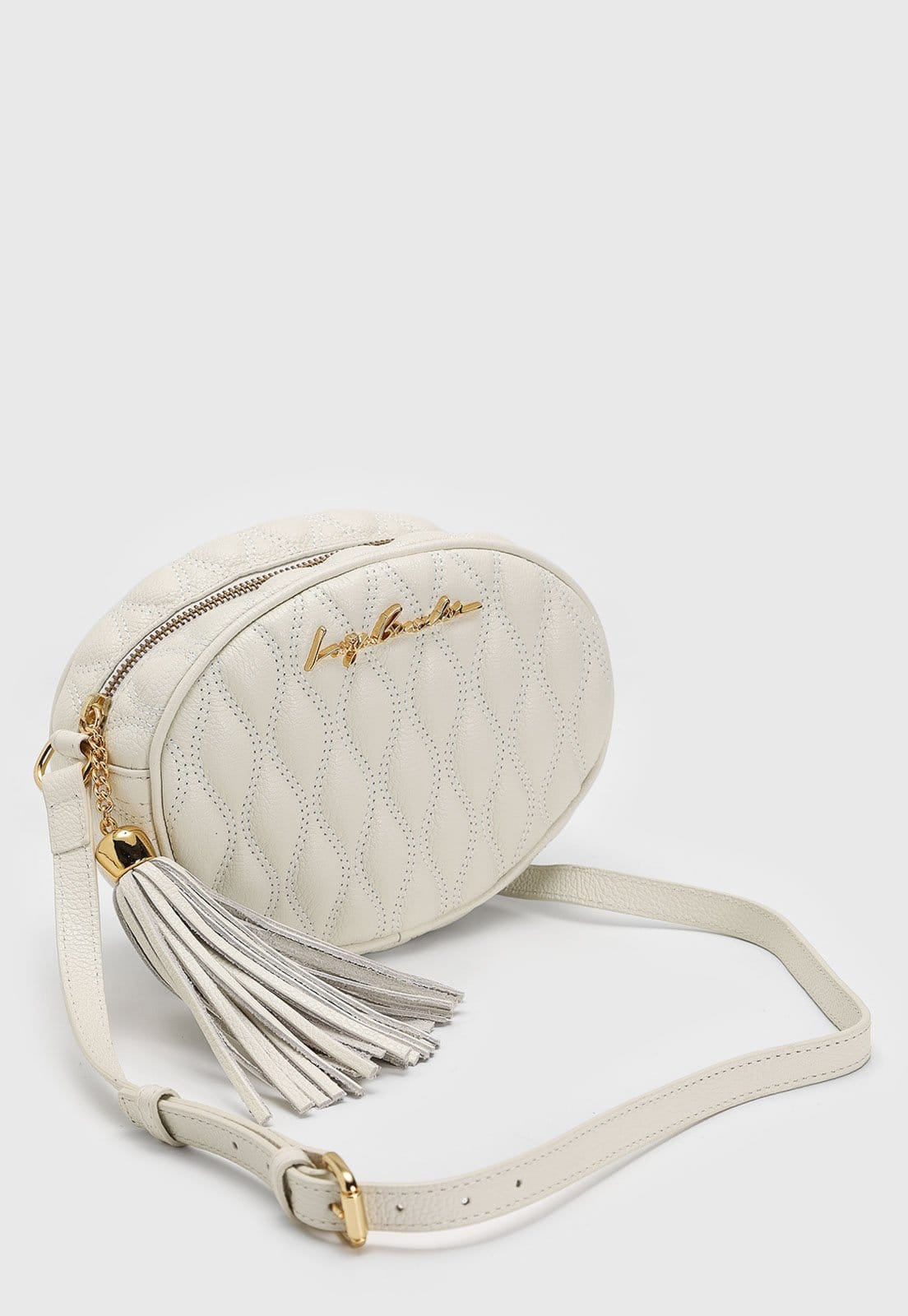 Vista 2 Bolsa Transversal Luiza Barcelos Alça Ajustável Off-White Luiza Barcelos off-white white