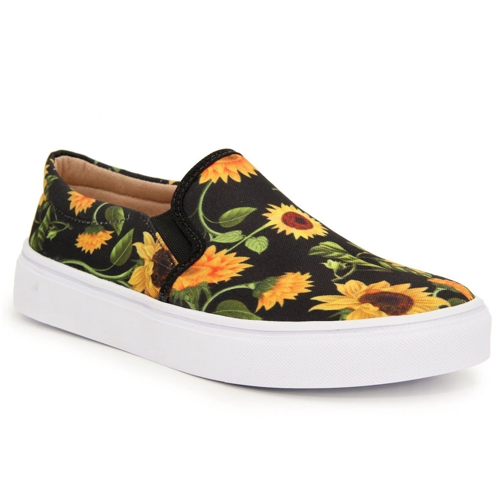 Sneaker Slip On Feminino Tênis Casual Versátil Sola Alta Flat Emborrachada Confortável Leve Amarelo
