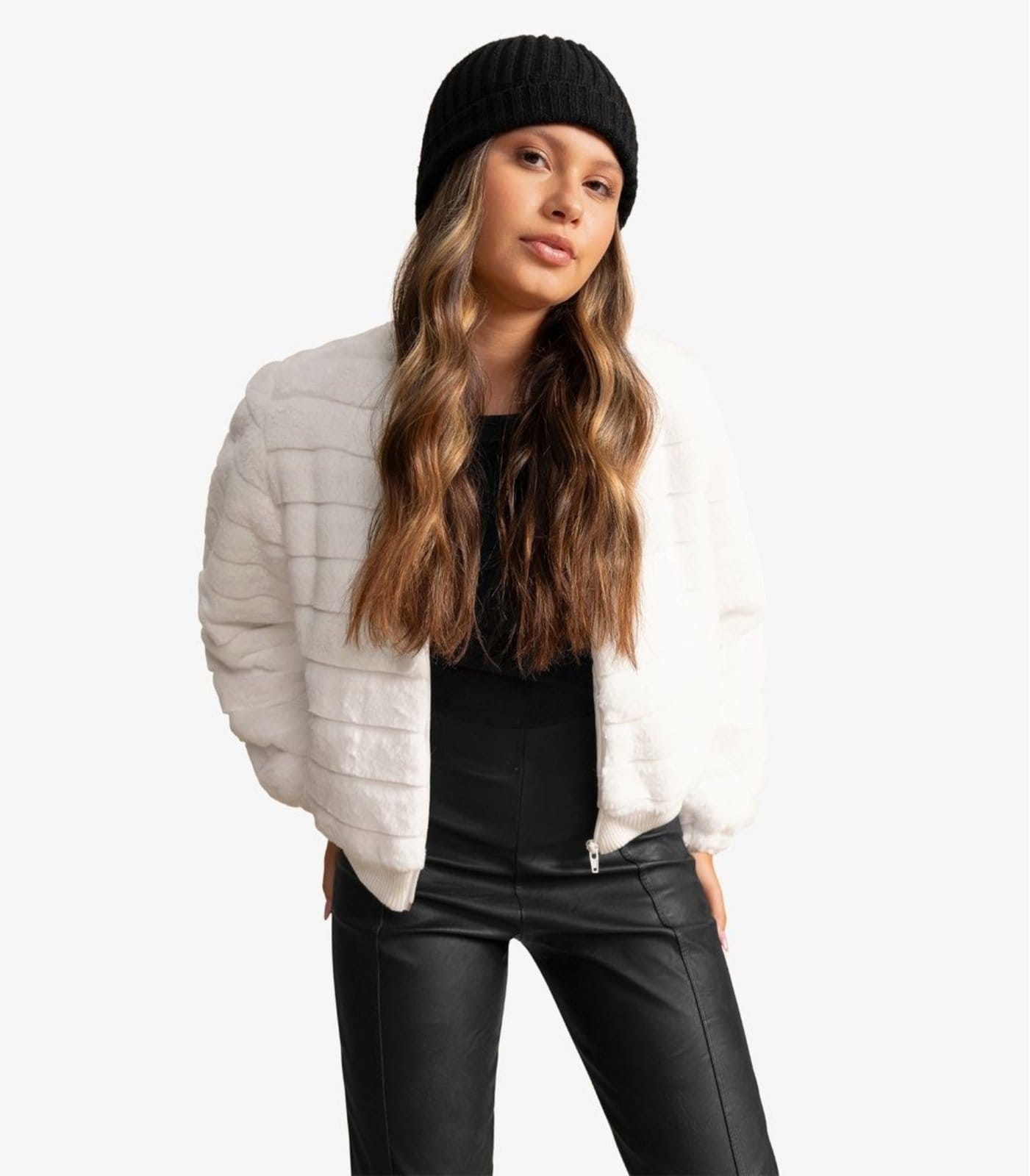 Vista 2 Infantil - Jaqueta Juvenil Feminina Com Pelo Minty MINTY bege