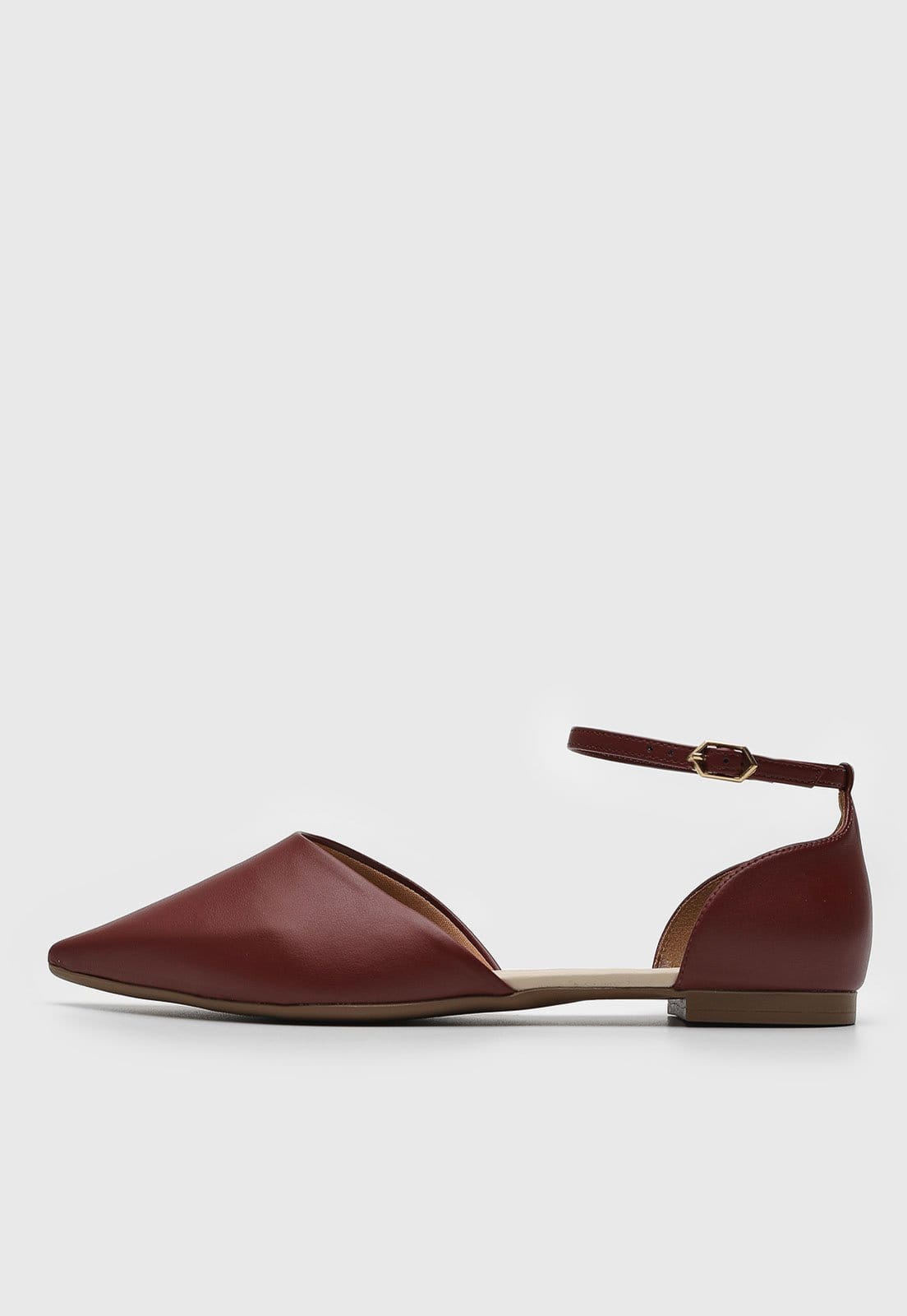 Sapatilha Feminina cê Bico Fino Bordô